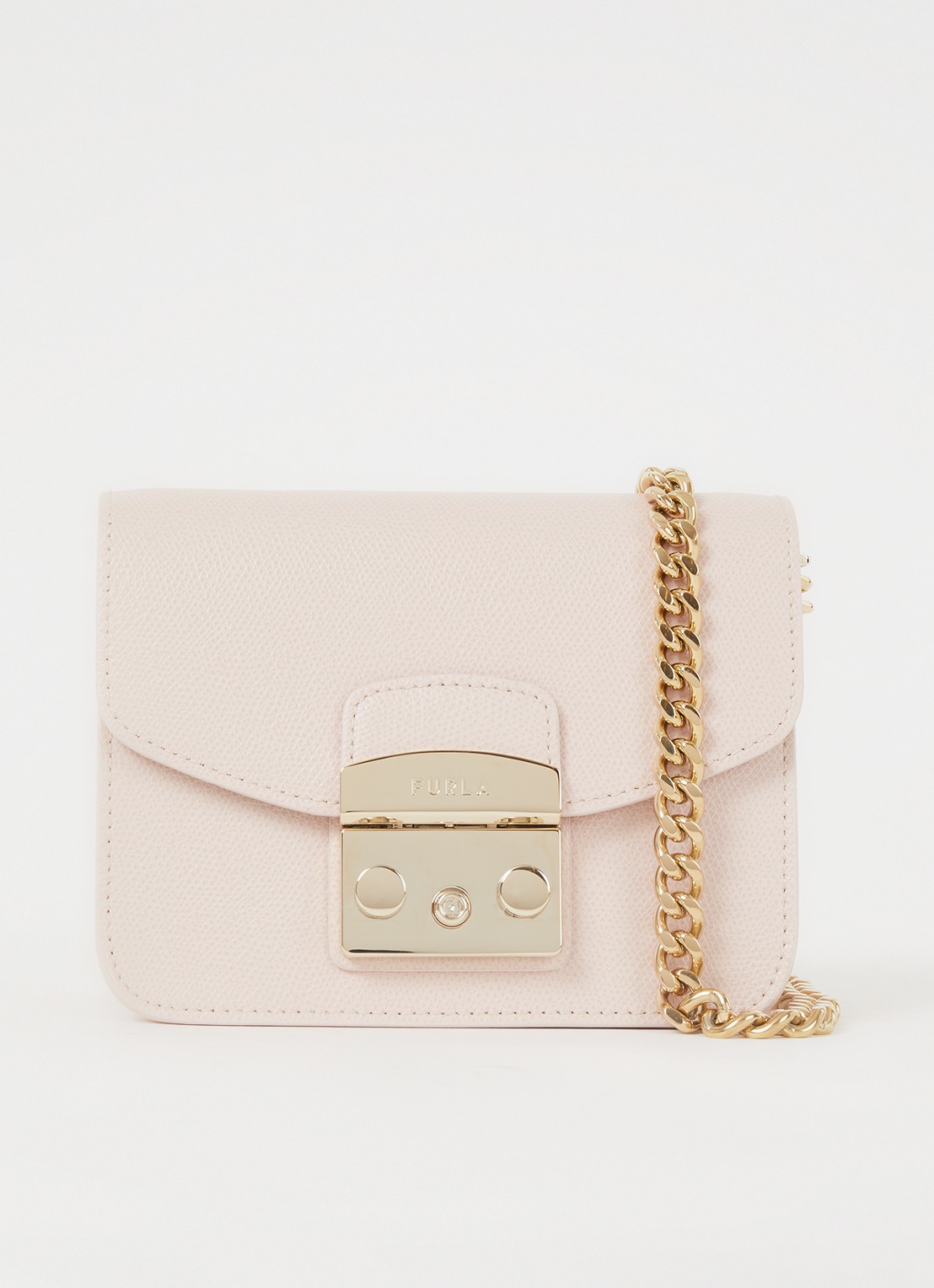 FURLA Metropolis Mini crossbodytas van kalfsleer - voorkant 4 lichtroze