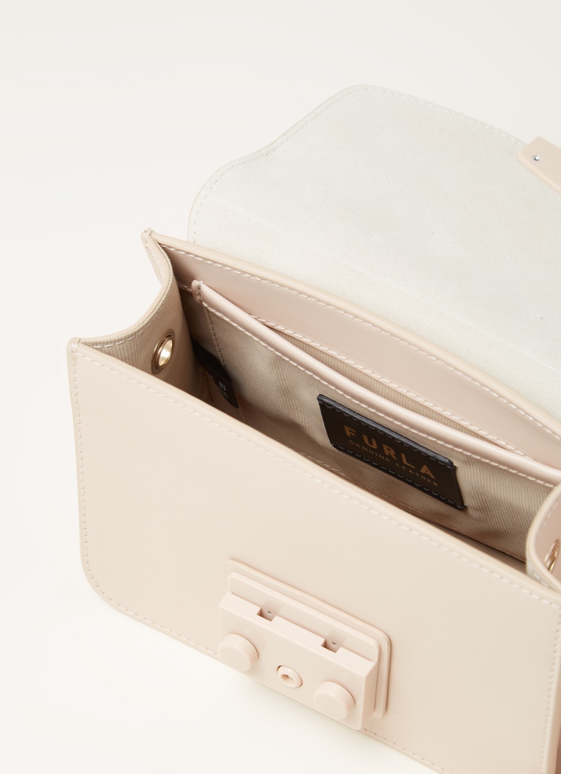FURLA Metropolis Mini crossbodytas van leer - detail 3 lichtroze