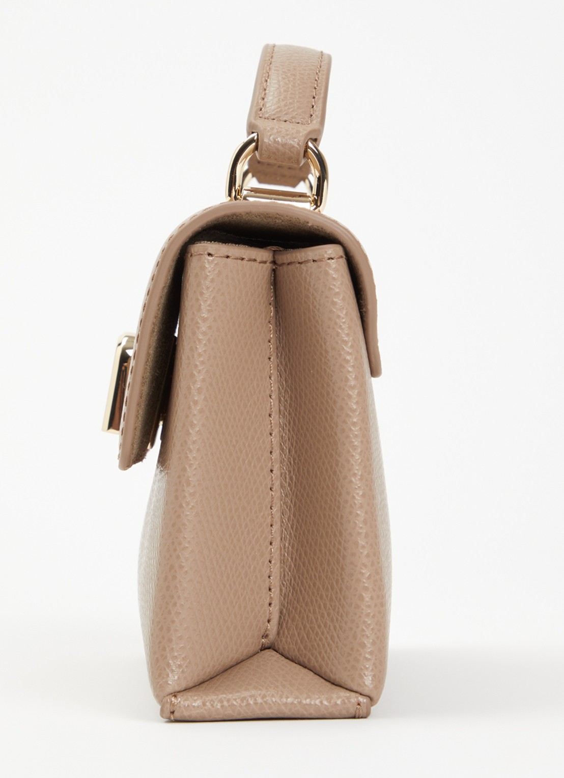 FURLA Mini handtas van leer met afneembare schouderriem - detail 3 donkerbeige