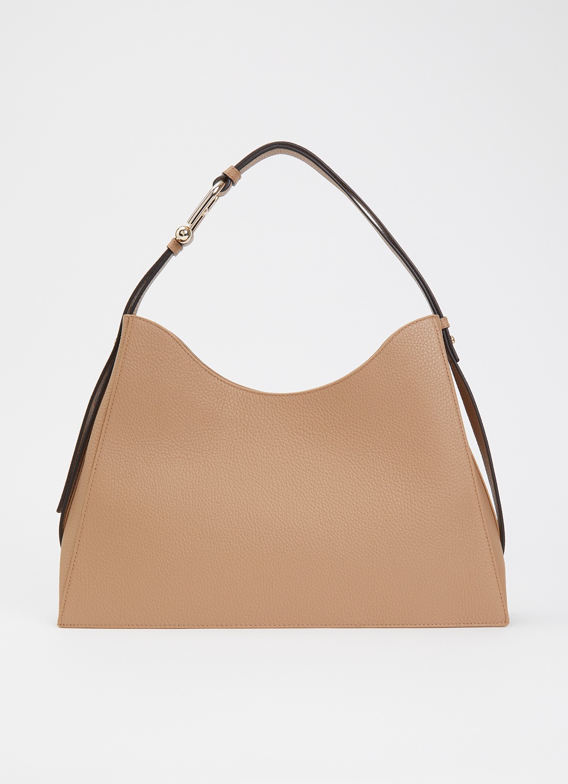 FURLA Nuvola L schoudertas van kalfsleer - voorkant 2 beige