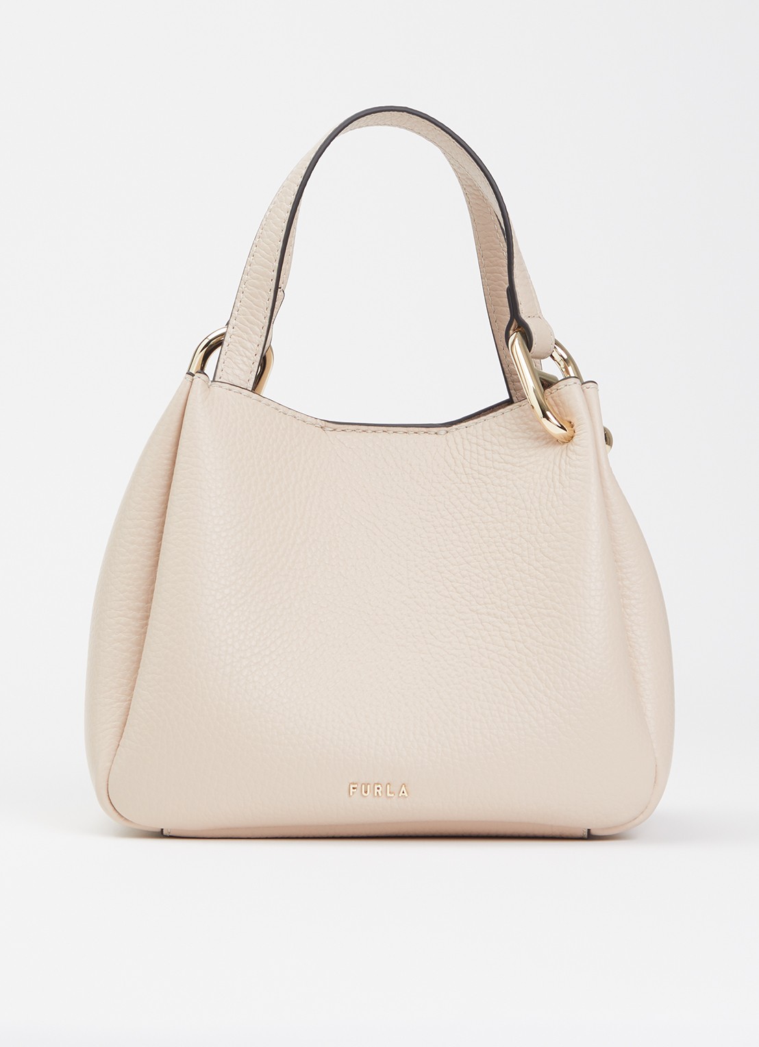 FURLA Nuvola Mini handtas van leer - voorkant 2 beige
