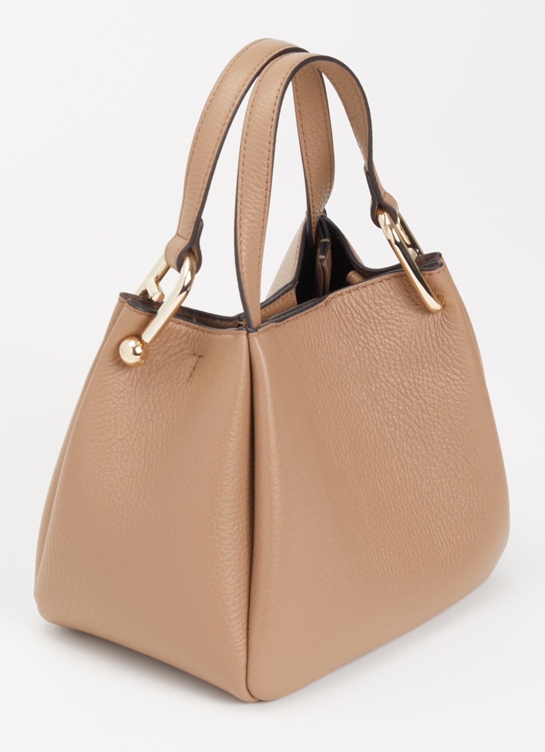 FURLA Nuvola Mini handtas van leer - achterkant 2 donkerbeige