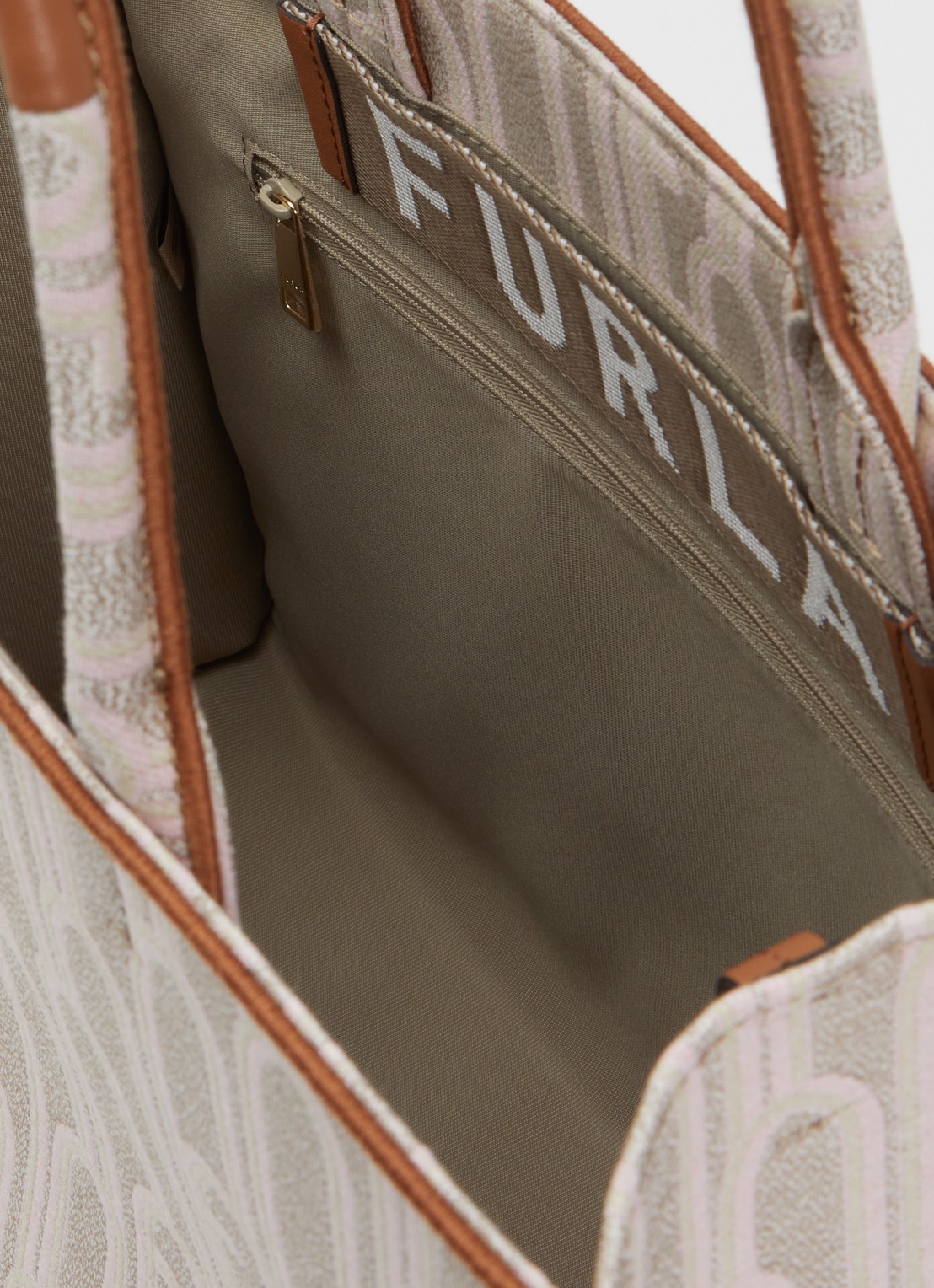 FURLA Opportunity L handtas met print  - detail 2 beige