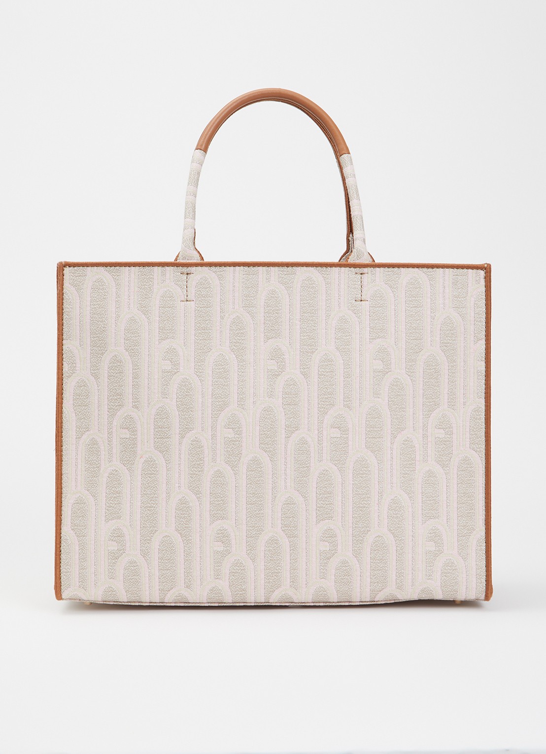 FURLA Opportunity L handtas met print  - voorkant 5 beige