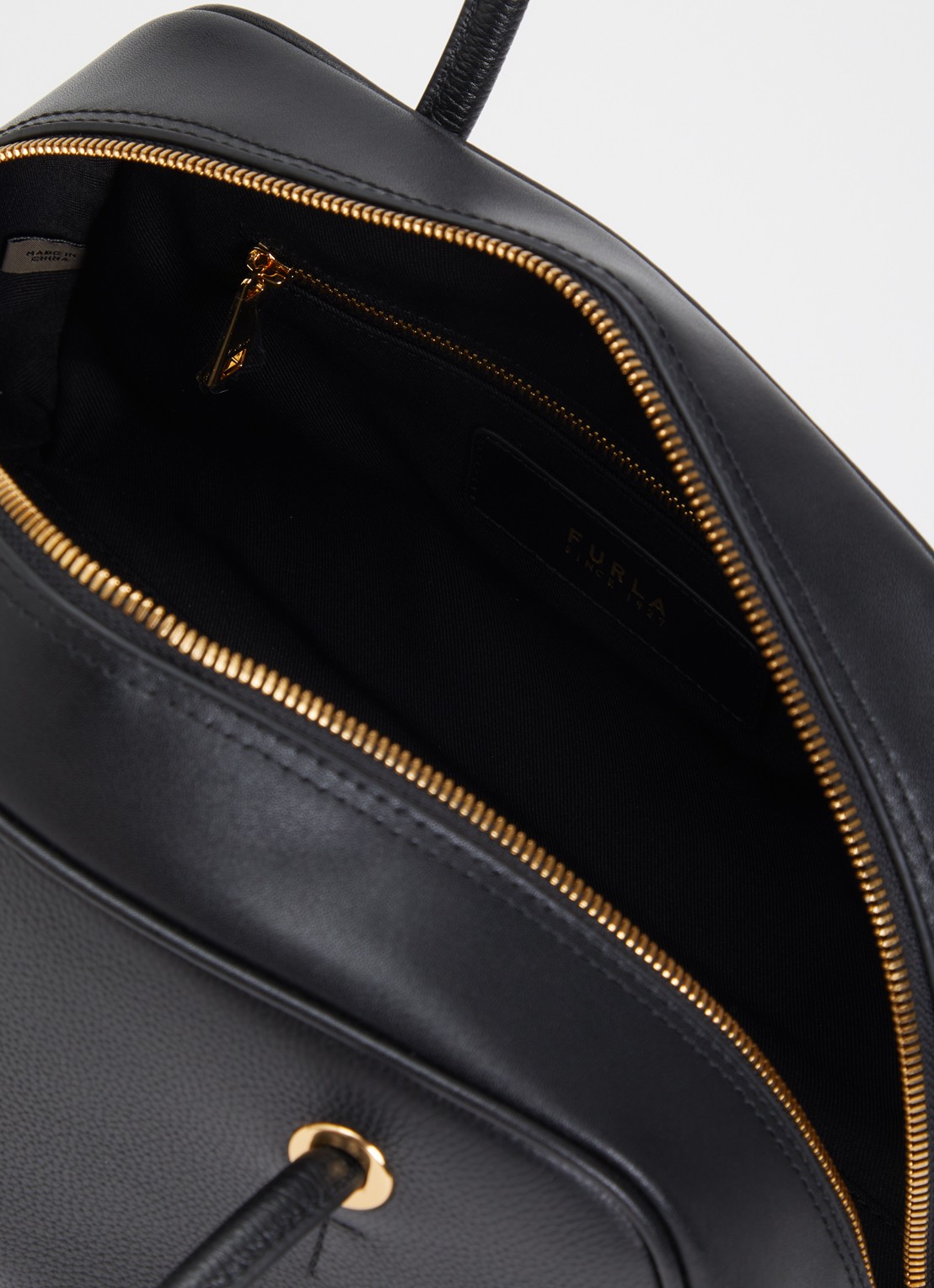 FURLA Poppy M schoudertas van leer  - detail 3 zwart