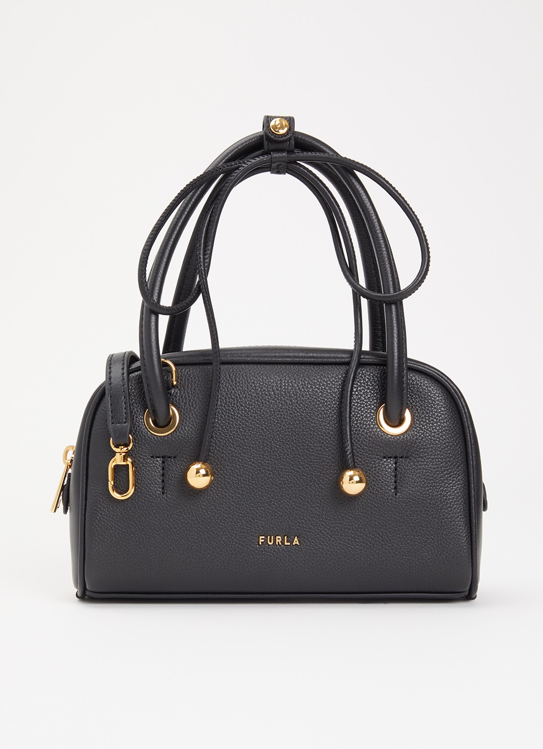 FURLA Poppy Mini handtas van leer - voorkant 4 zwart