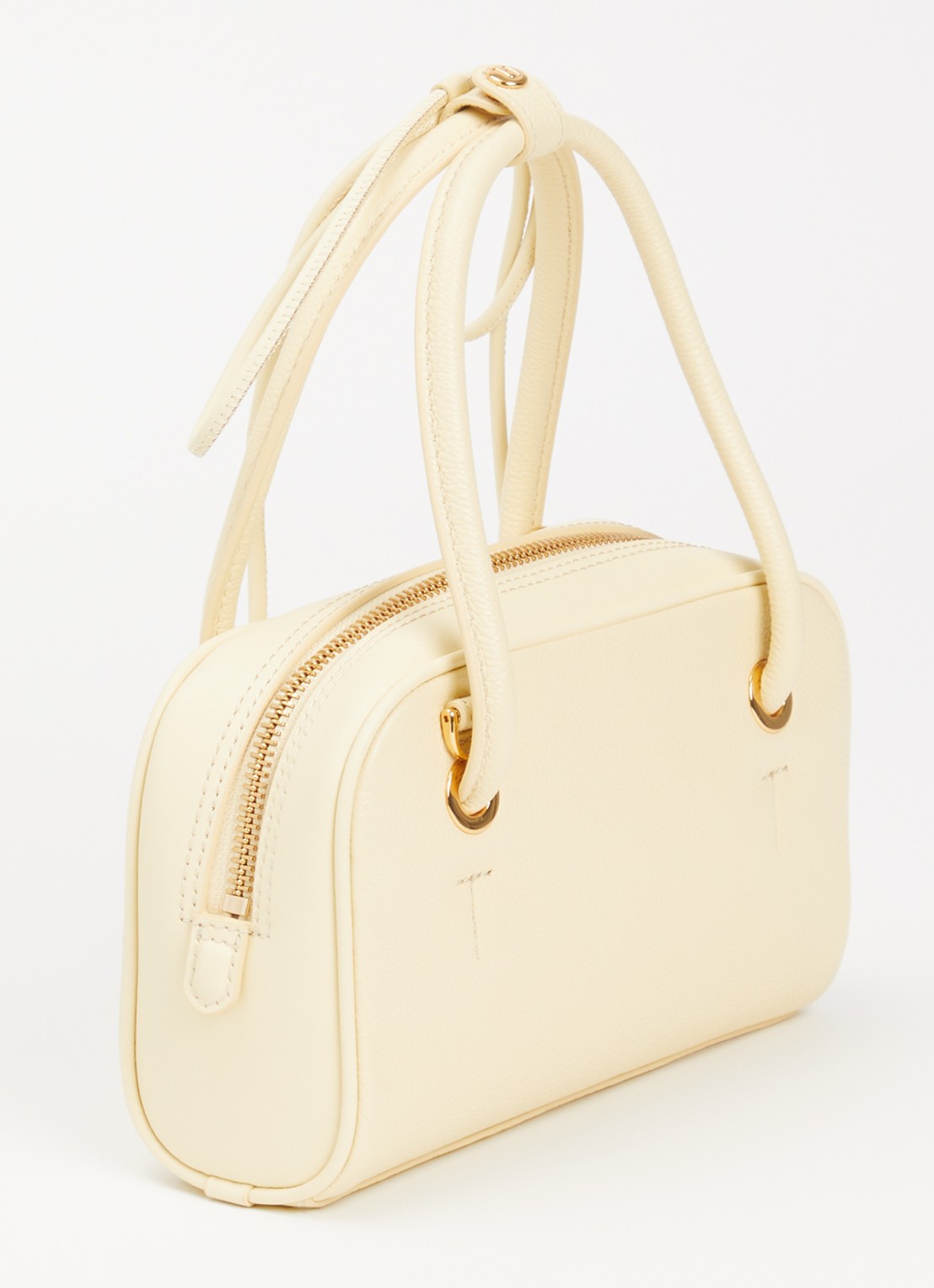 FURLA Poppy Mini handtas van leer - achterkant lichtgeel