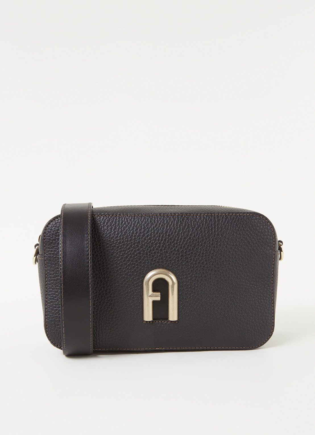 FURLA Primula S crossbodytas van leer - voorkant zwart