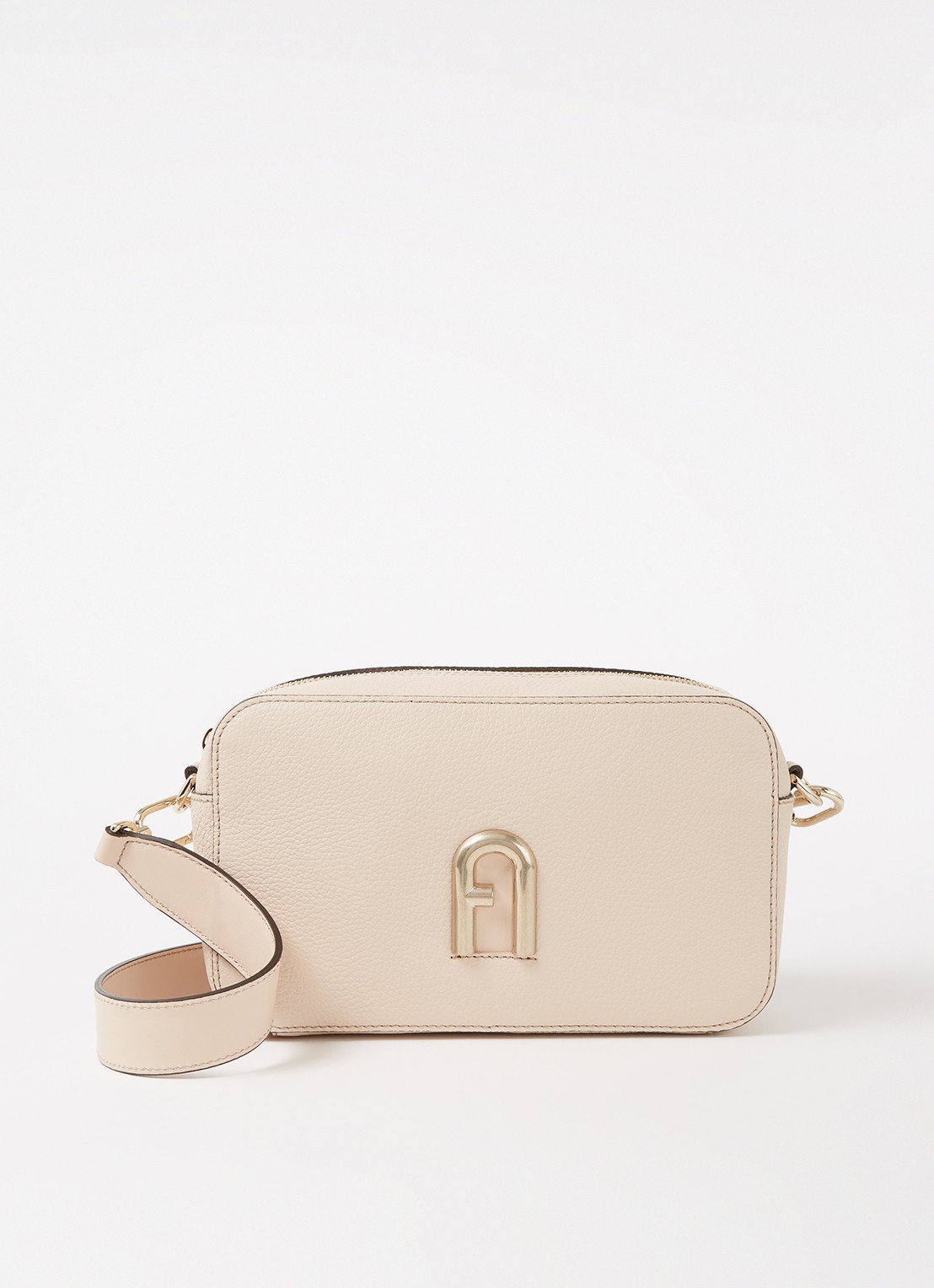 FURLA Primula S crossbodytas van leer - voorkant roze
