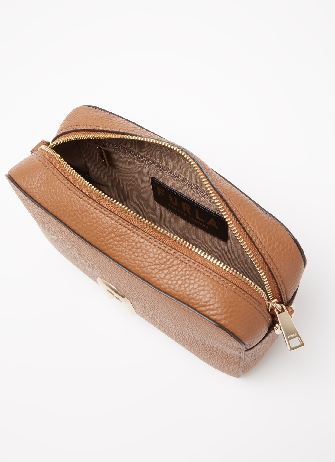 FURLA Primula S crossbodytas van leer - detail 3 bruin