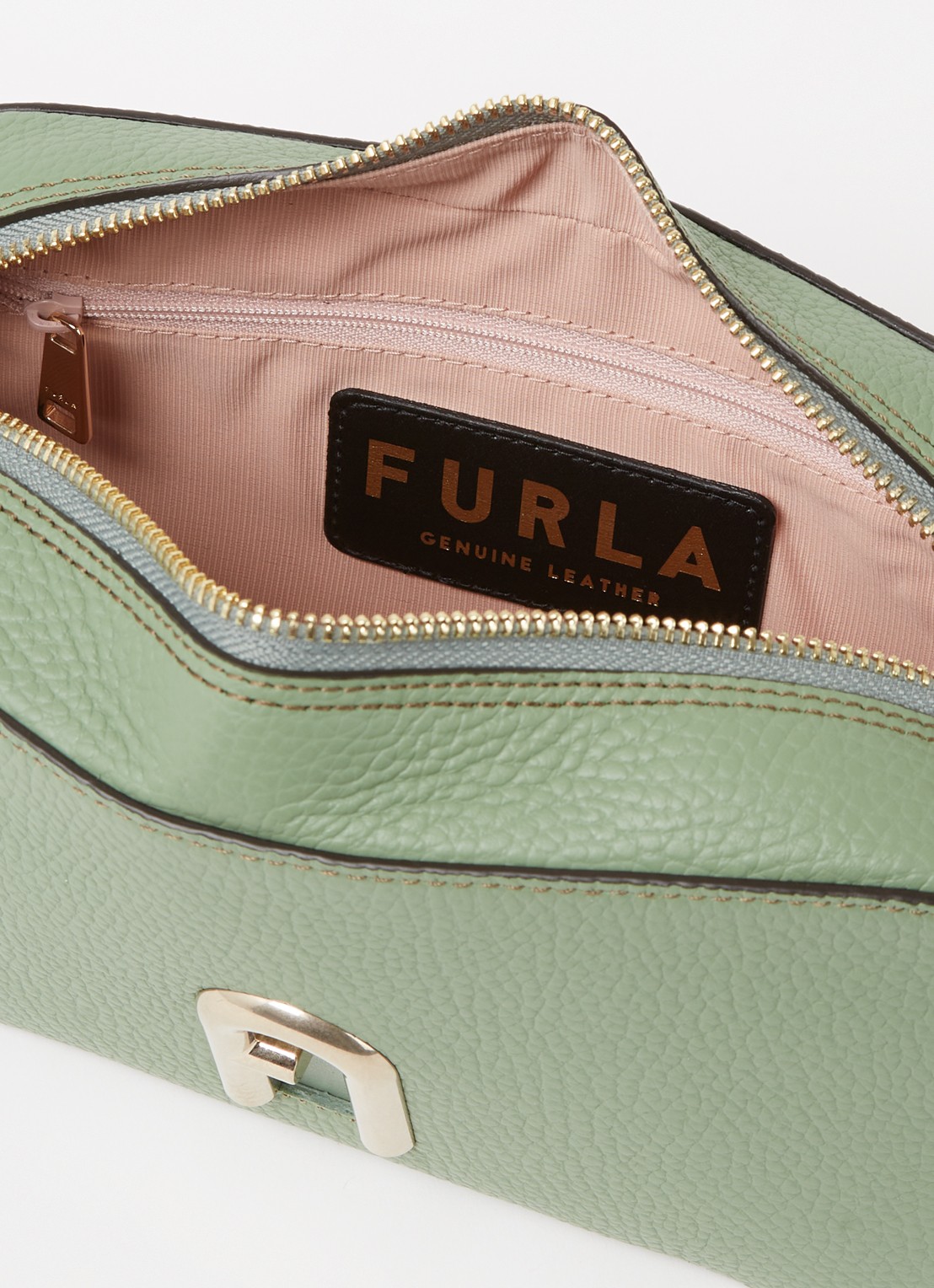 FURLA Primula S crossbodytas van leer - detail 3 groen