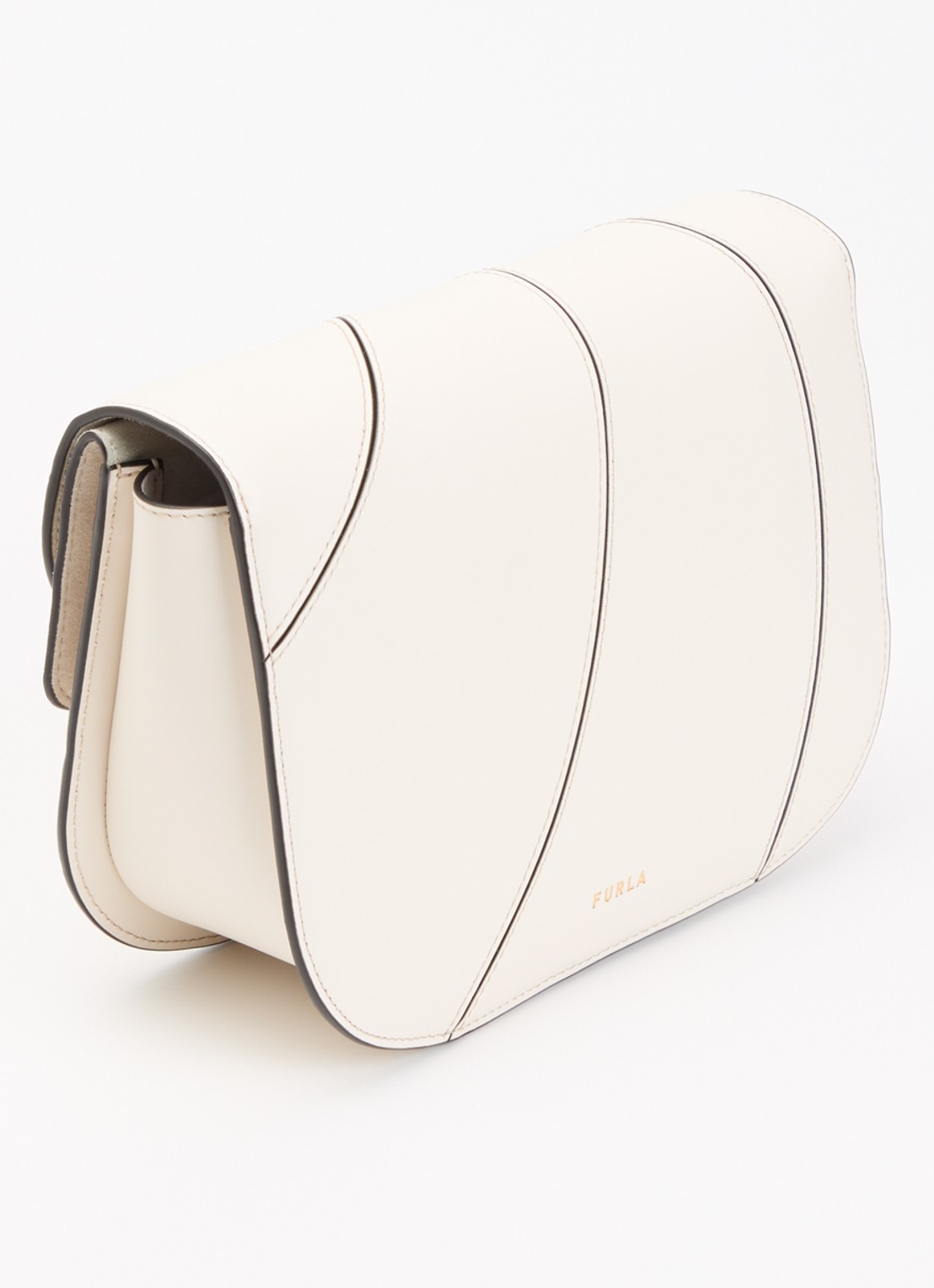 FURLA Sfera crossbodytas van leer en afneembare schouderriem  - achterkant 5 beige