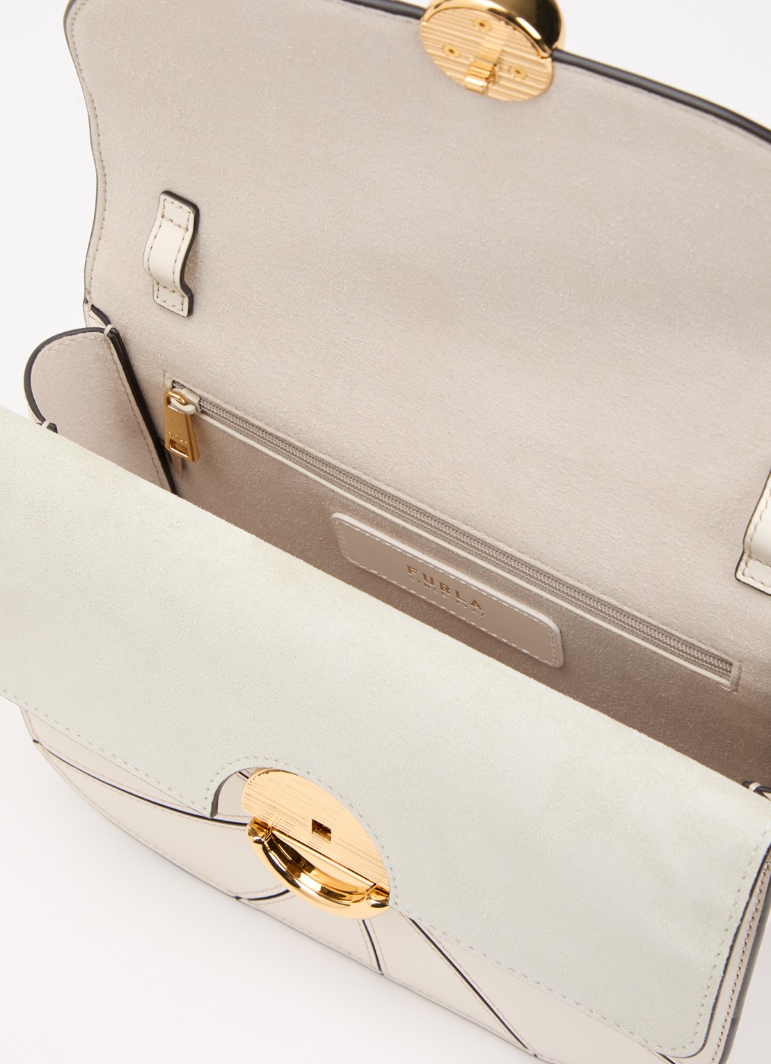 FURLA Sfera crossbodytas van leer en afneembare schouderriem  - detail 2 beige