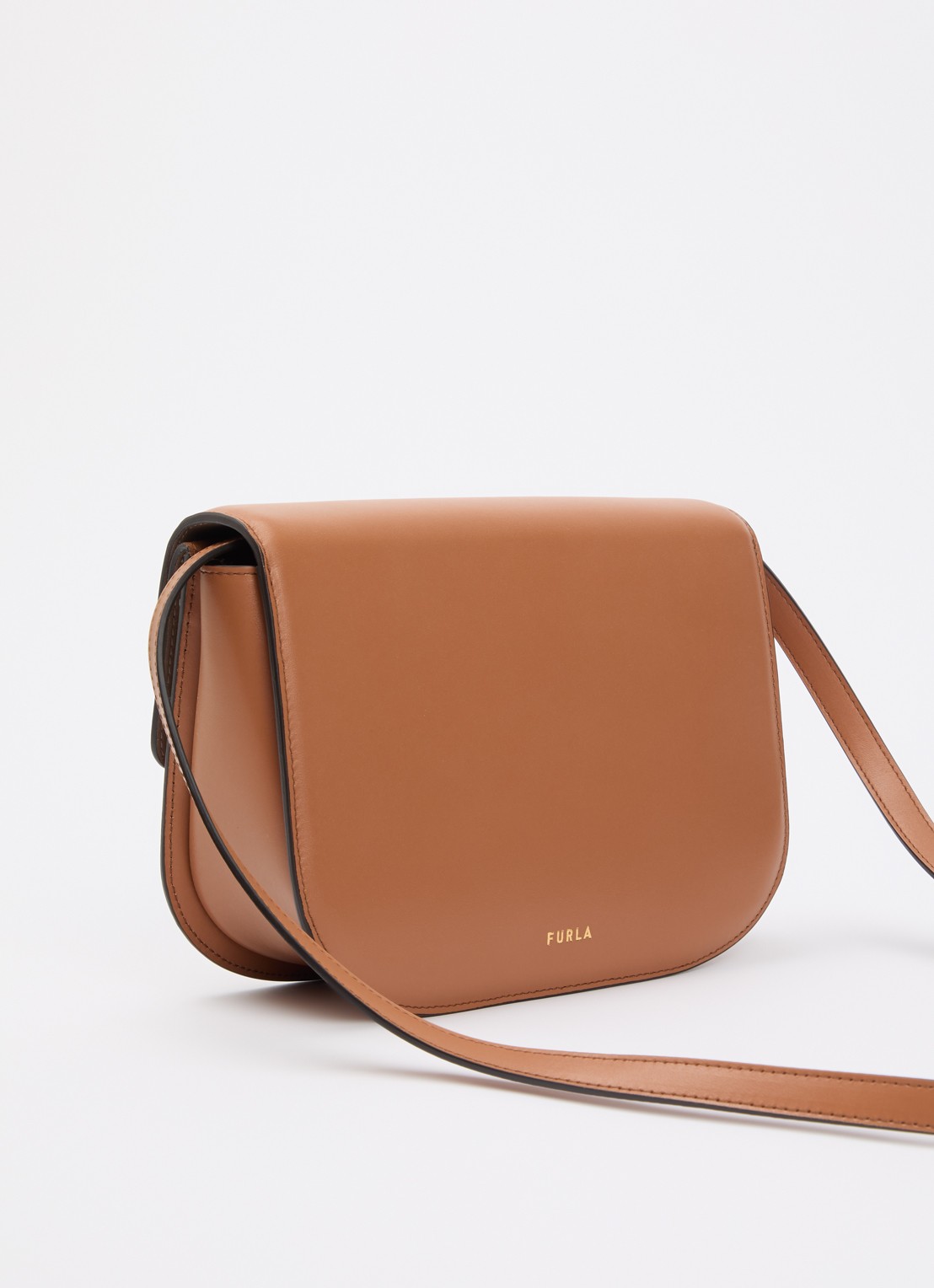 FURLA Sfera S crossbodytas van leer - achterkant 5 cognac