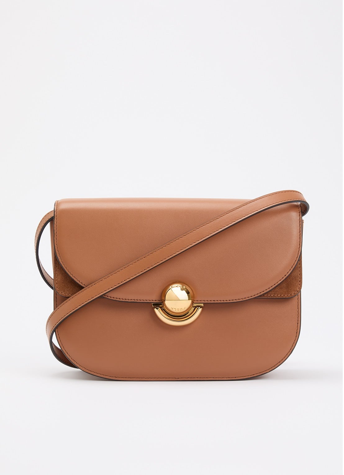 FURLA Sfera S crossbodytas van leer - voorkant cognac
