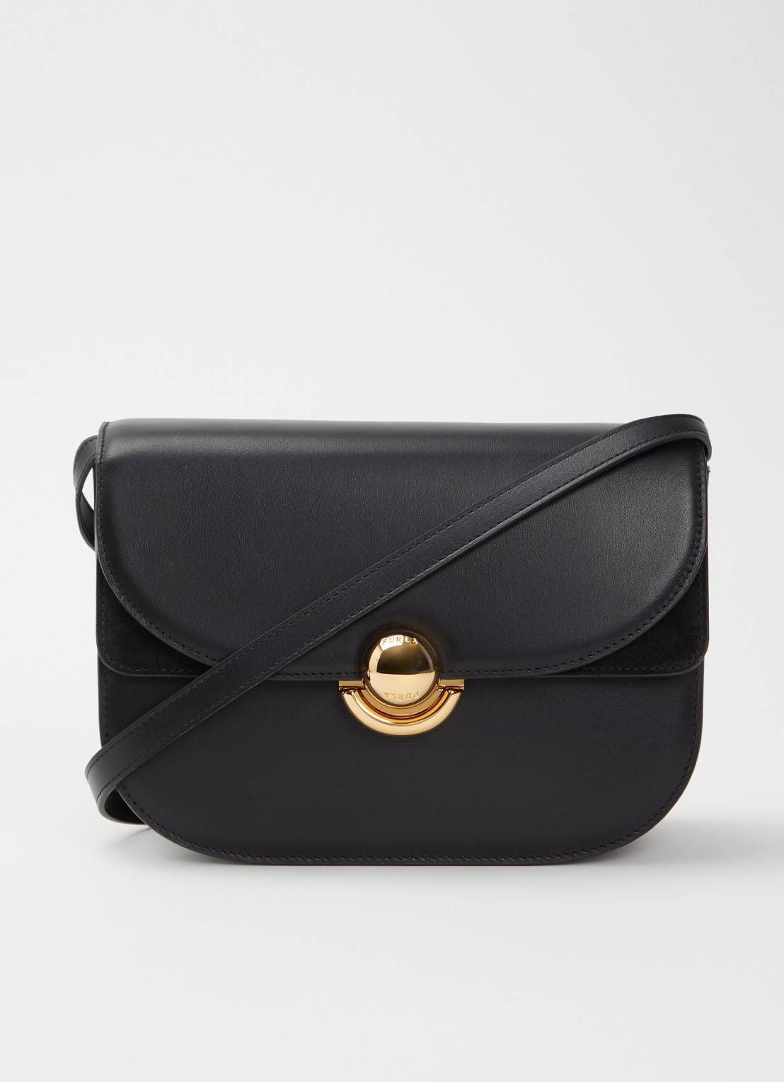 FURLA Sfera S crossbodytas van leer - voorkant 2 zwart