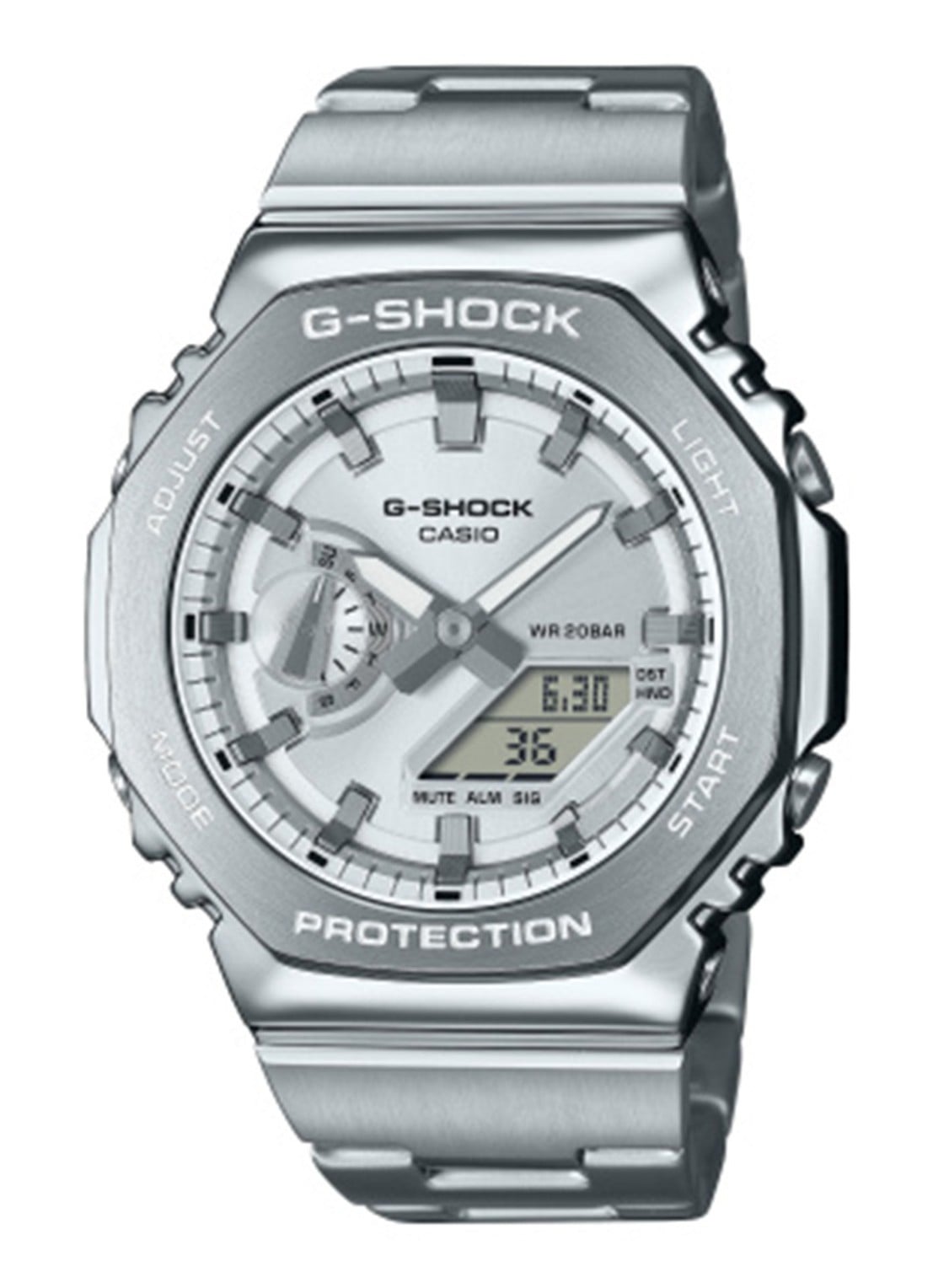 G-Shock G-Shock METAL horloge GM-2113 - voorkant zilver