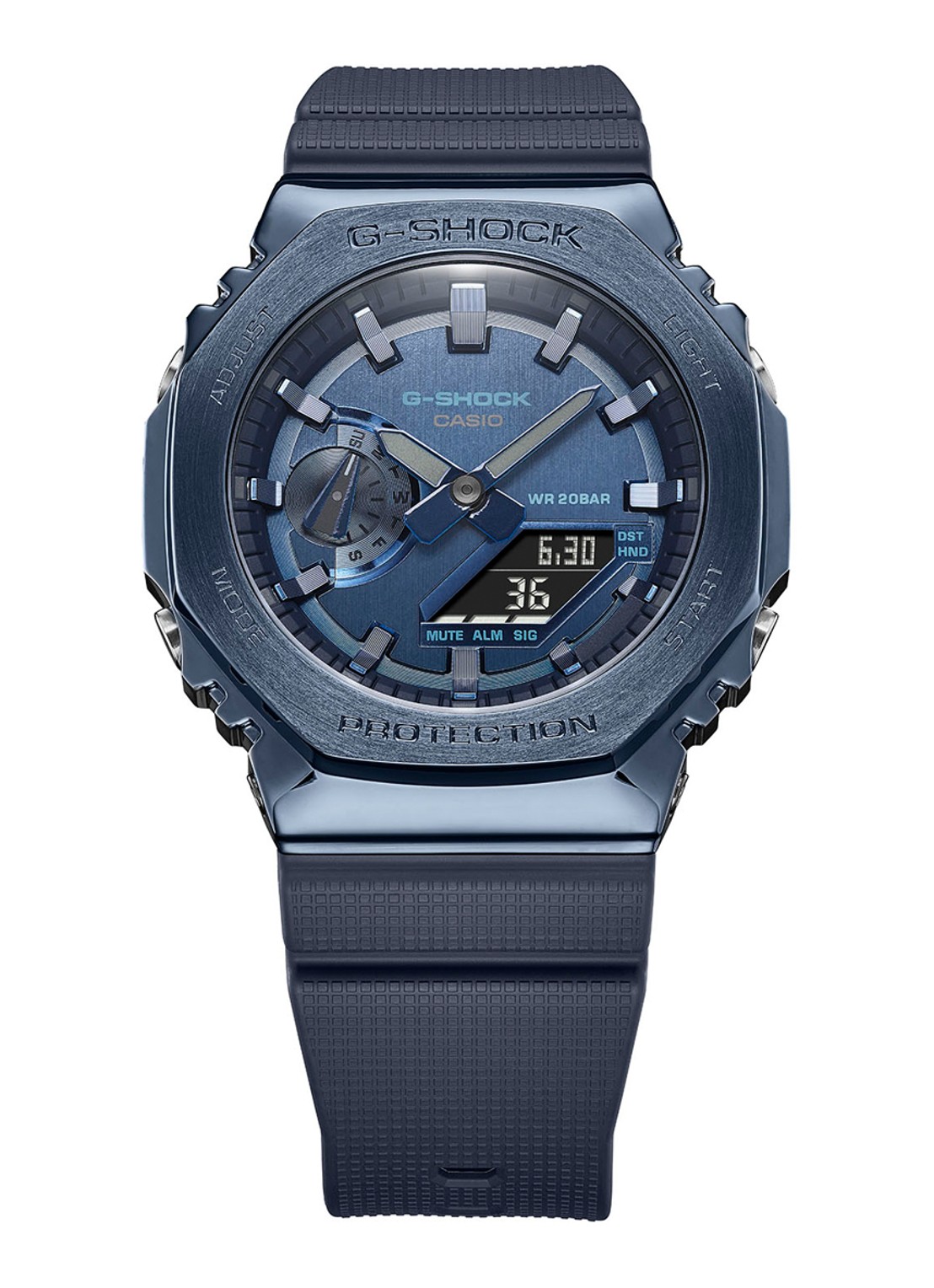 G-Shock Metal horloge GM-2100 - voorkant 2 donkerblauw