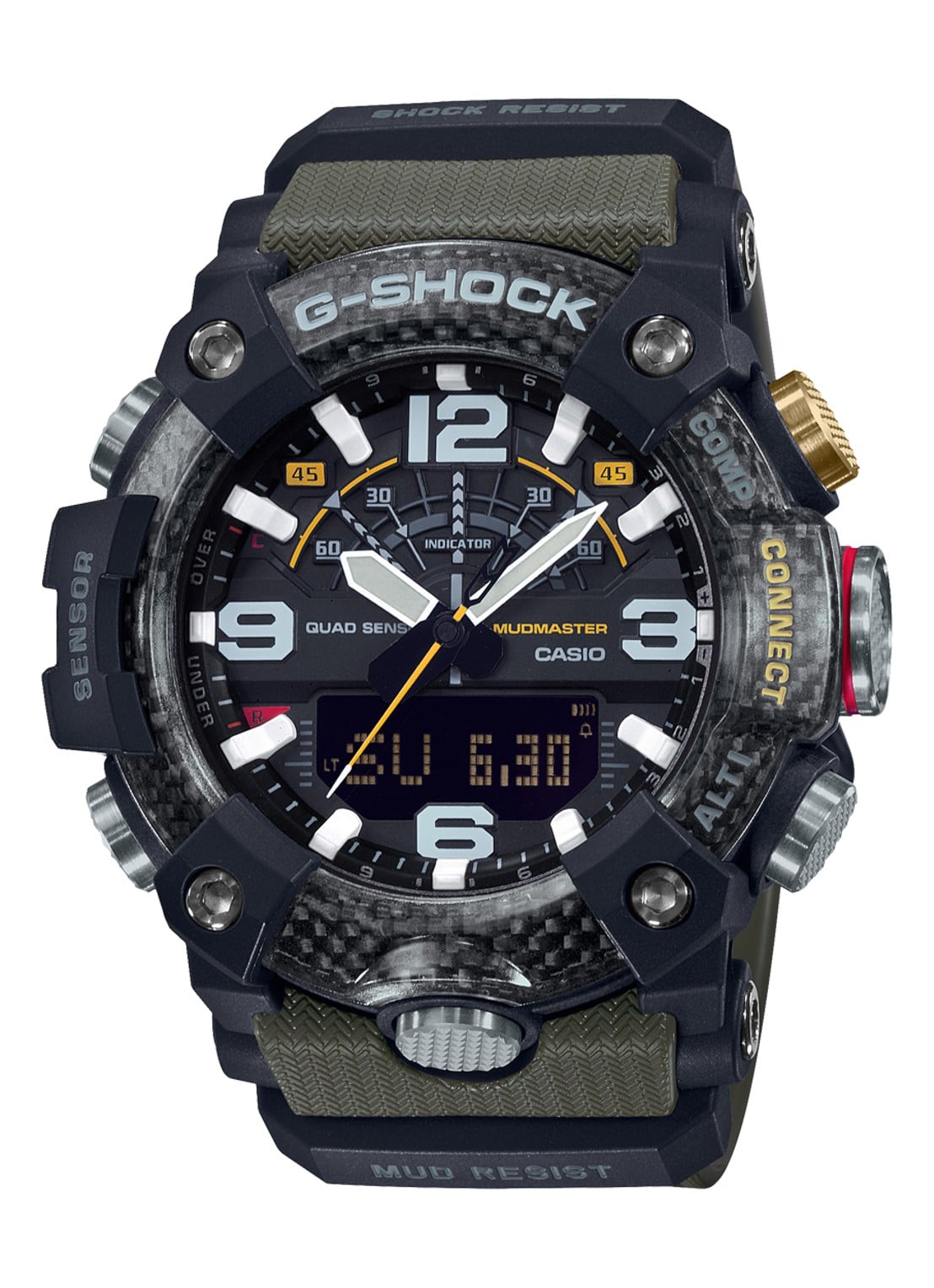 G-Shock Mudmaster hybride horloge GG-B100-1A3ER - voorkant zwart