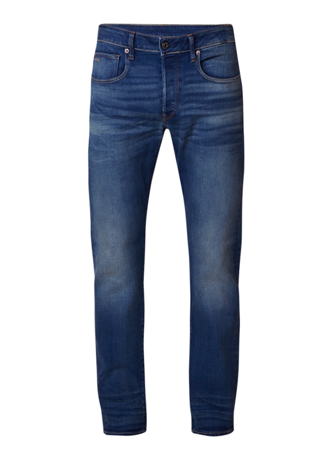 G-Star RAW 3301 Mid rise slim fit jeans met stretch - voorkant 4 indigo