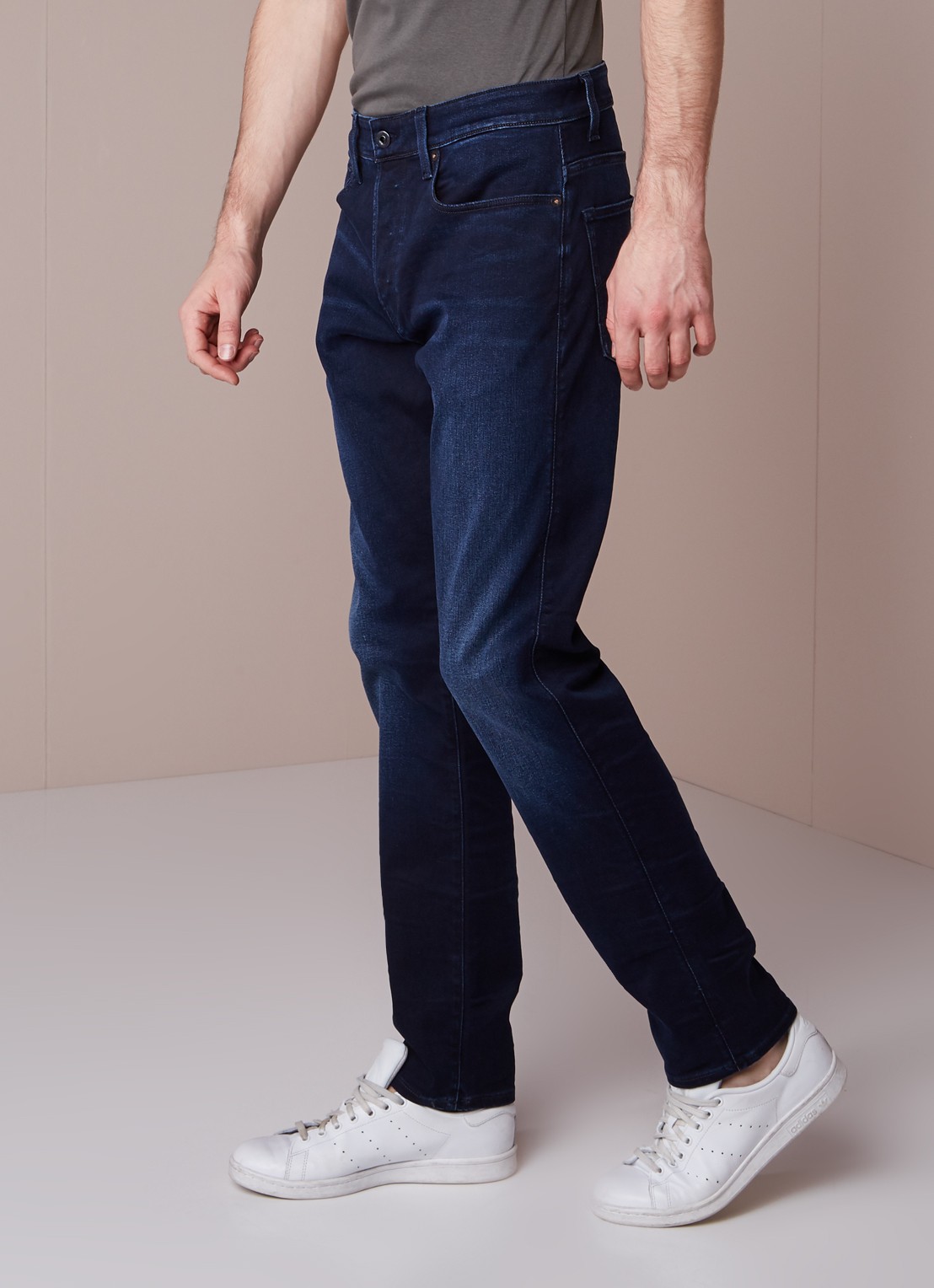 G-Star RAW 3301 Slander tapered jeans met donkere wassing - detail 4 indigo