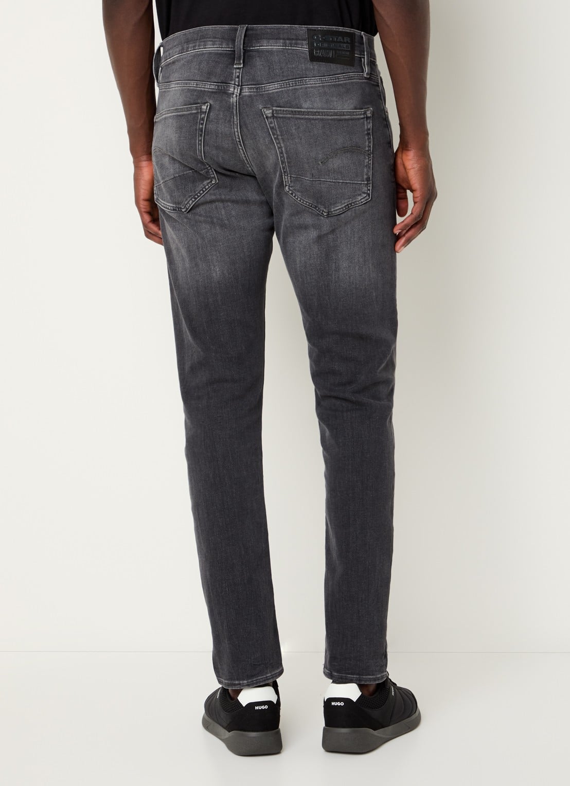 G-Star RAW 3301 slim fit jeans in  katoenblend met gekleurde wassing - achterkant zwart
