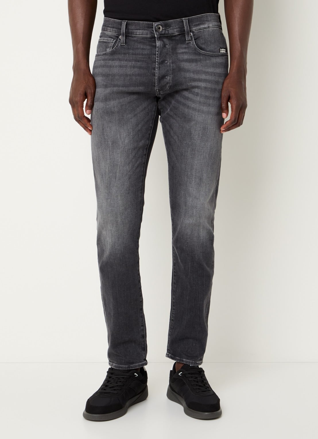G-Star RAW 3301 slim fit jeans in  katoenblend met gekleurde wassing - detail 2 zwart