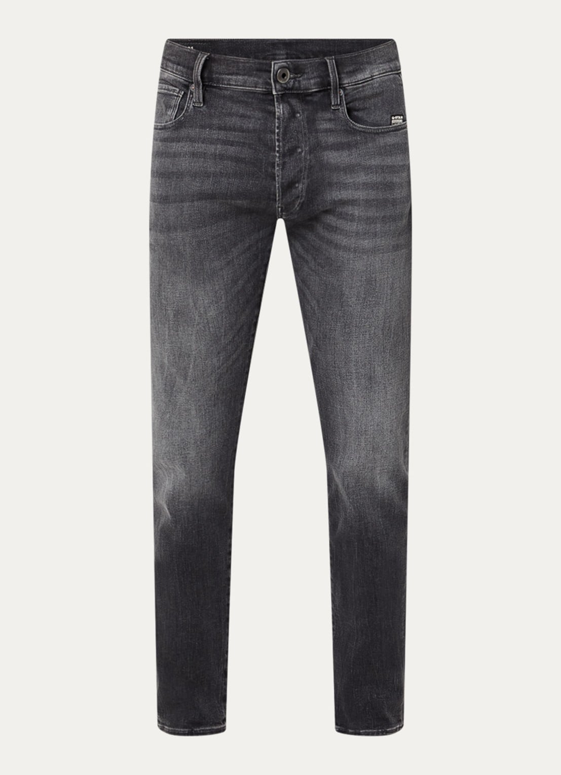 G-Star RAW 3301 slim fit jeans in  katoenblend met gekleurde wassing - voorkant 4 zwart