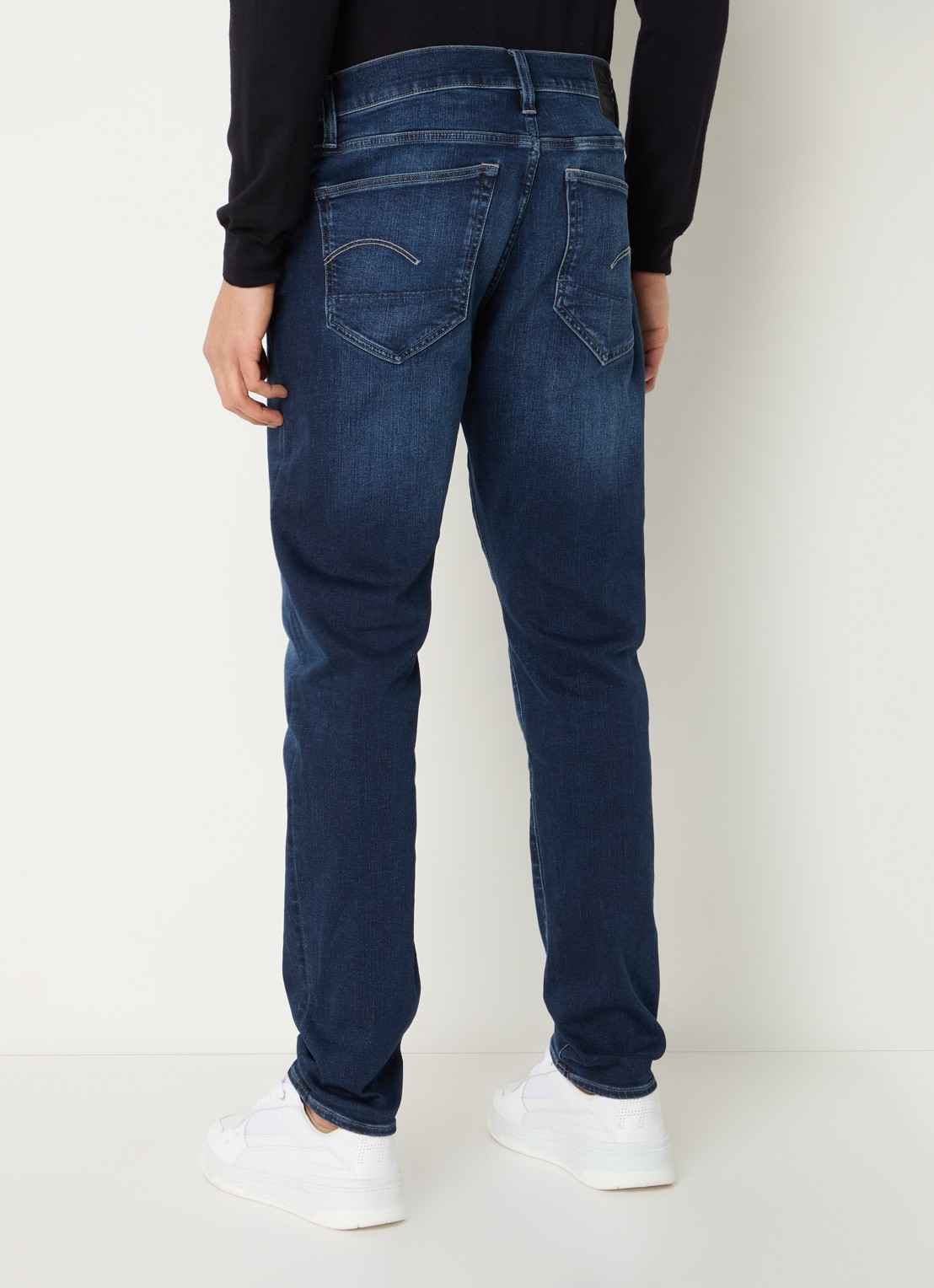 G-Star RAW 3301 slim fit jeans met donkere wassing - achterkant donkerblauw