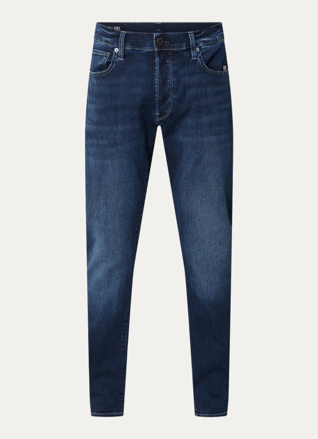 G-Star RAW 3301 slim fit jeans met donkere wassing - voorkant 2 donkerblauw