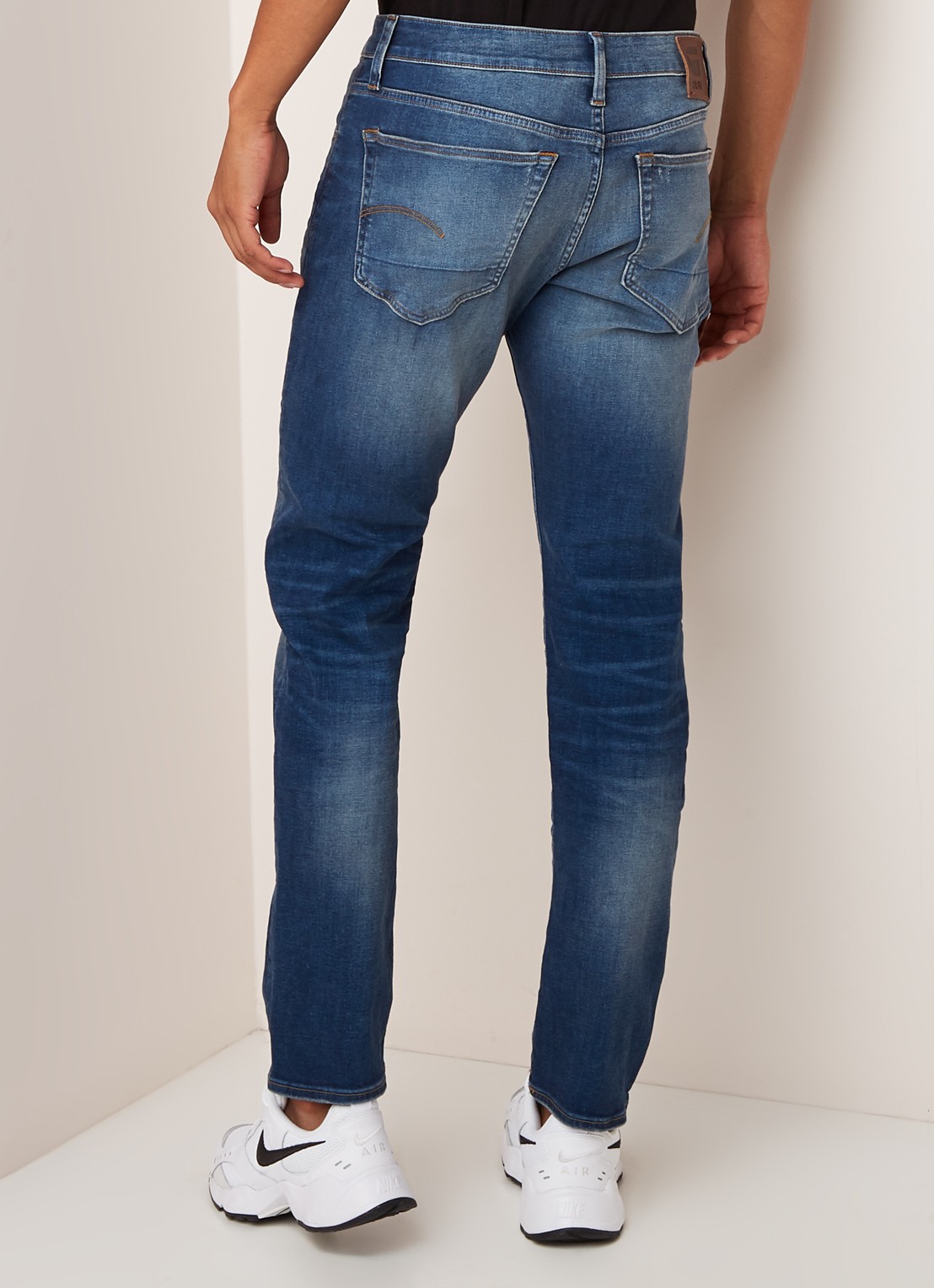 G-Star RAW 3301 slim fit jeans met strech - achterkant indigo