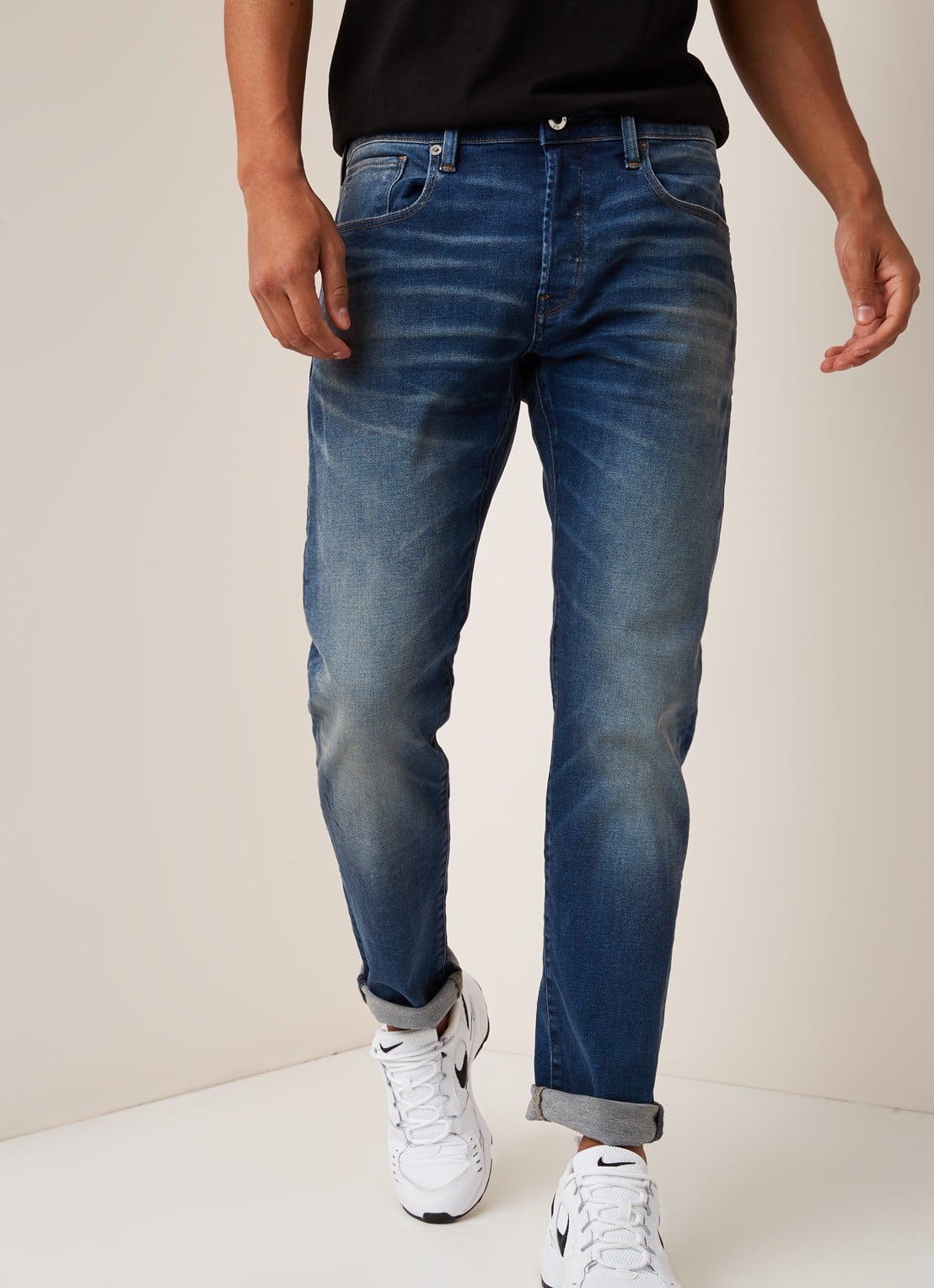 G-Star RAW 3301 slim fit jeans met strech - detail 2 indigo