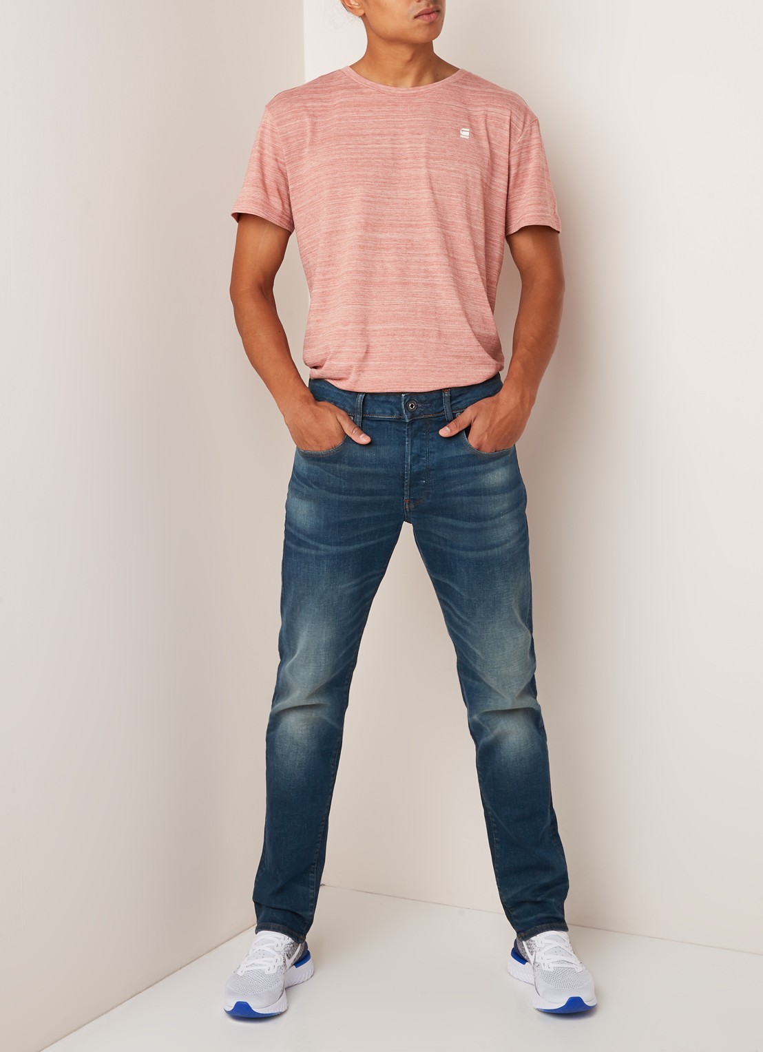 G-Star RAW 3301 slim fit jeans met stretch - voorkant 5 indigo