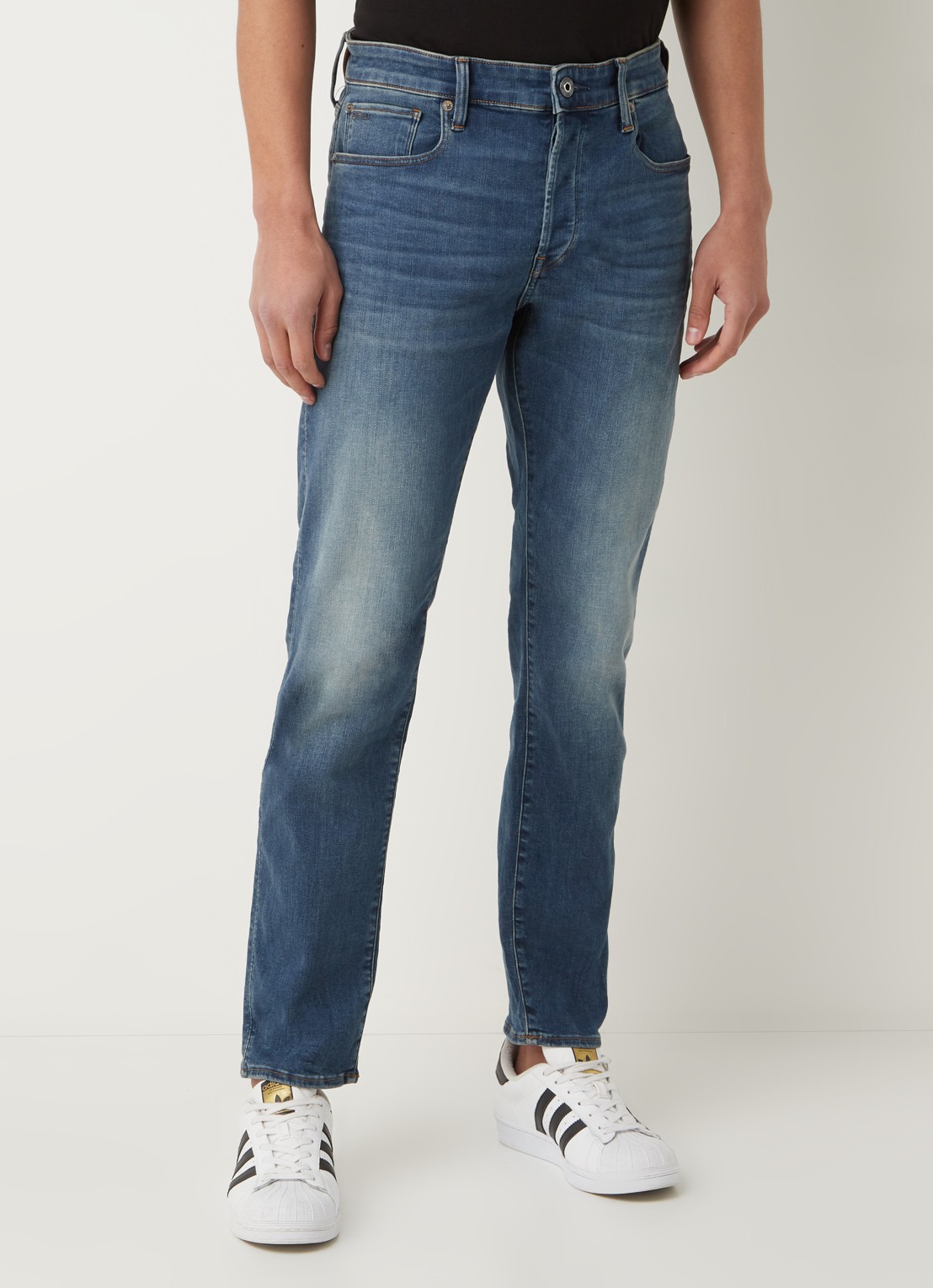 G-Star RAW 3301 slim fit jeans met stretch - detail 4 indigo