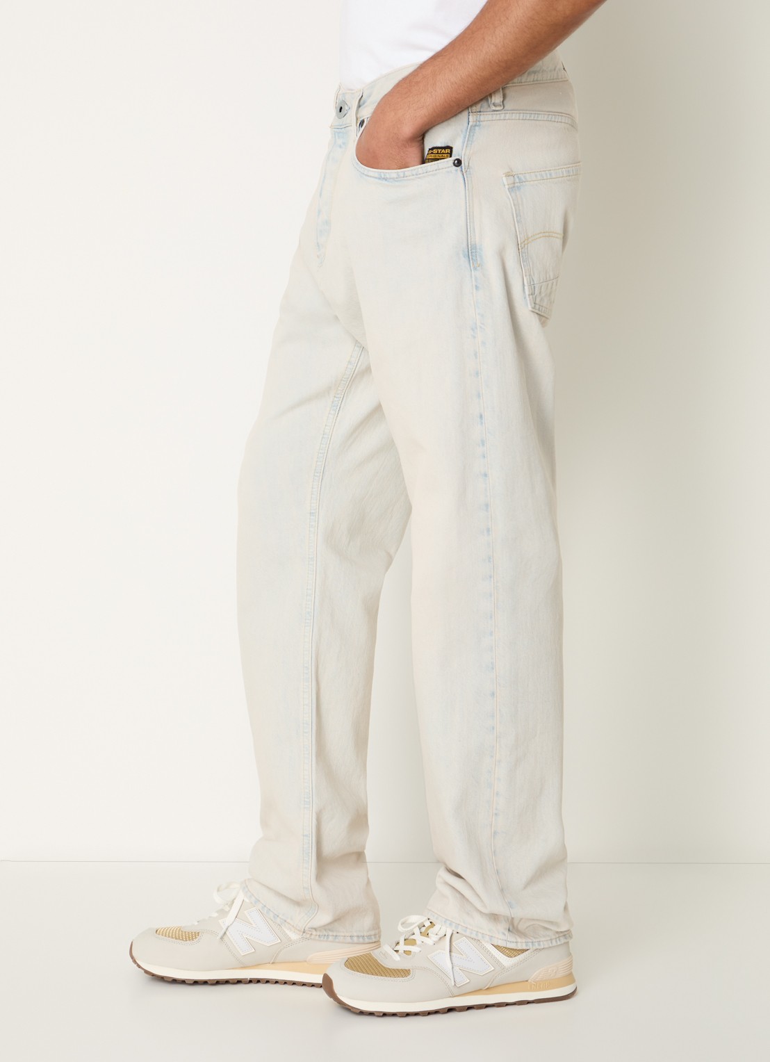 G-Star RAW Dakota loose fit jeans met gekleurde wassing - detail 2 beige
