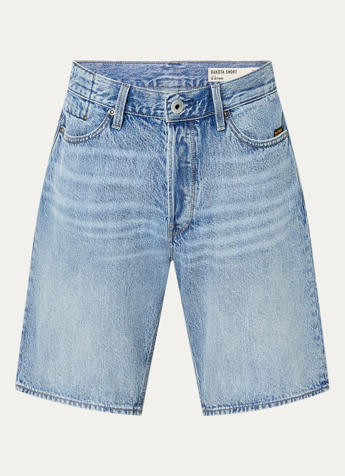 G-Star RAW Dakota straight fit korte broek van denim - voorkant 2 indigo