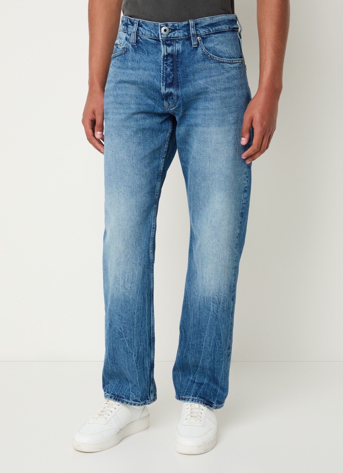 G-Star RAW Dakota straight leg jeans met medium wassing - detail 2 indigo