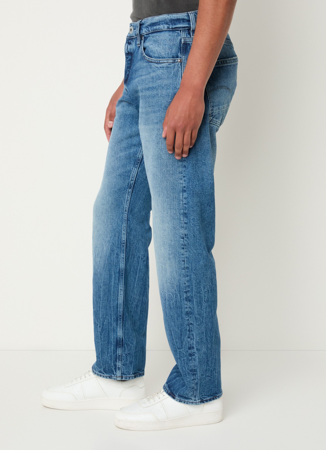 G-Star RAW Dakota straight leg jeans met medium wassing - detail 3 indigo