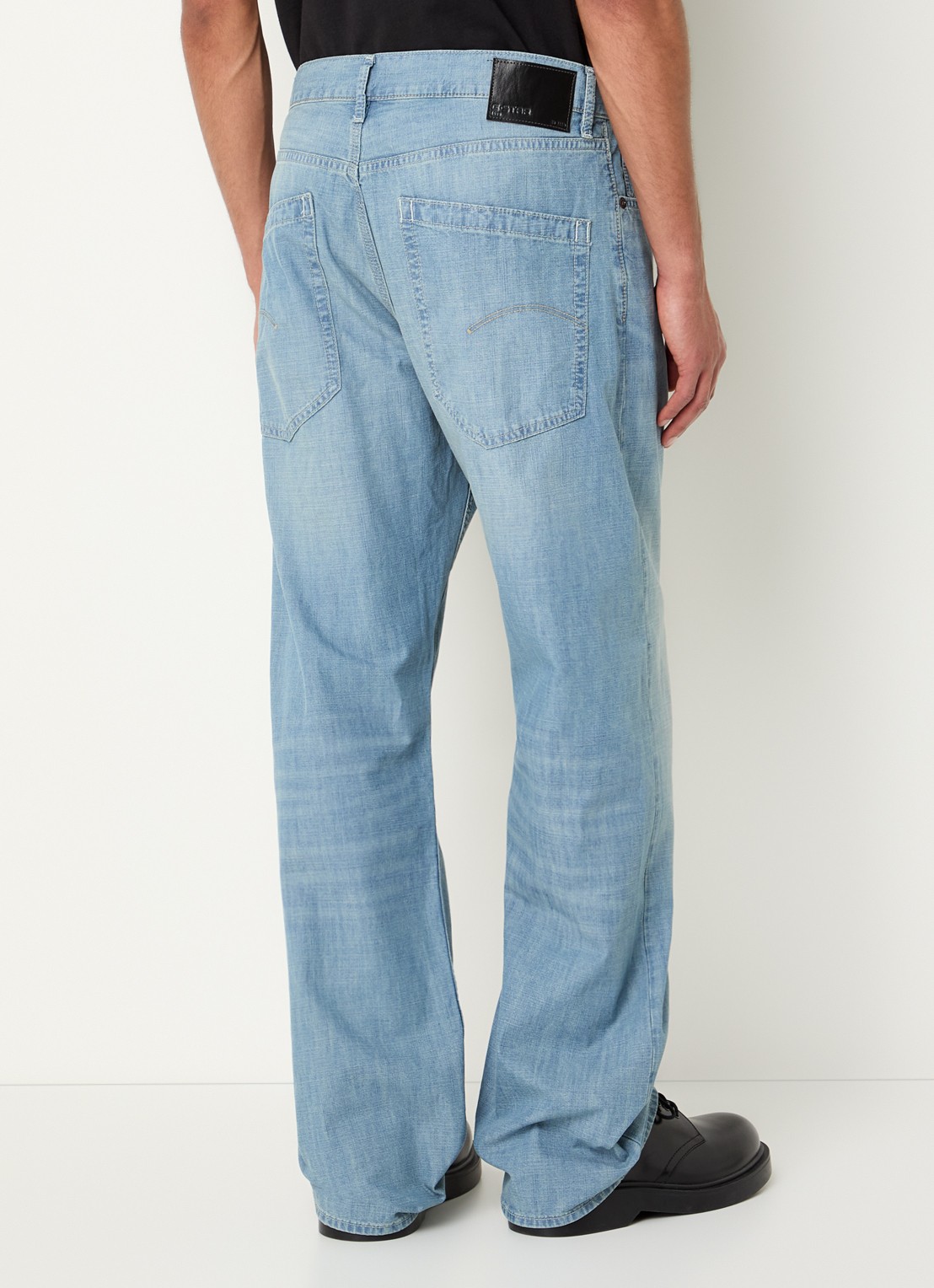 G-Star RAW Deeggie straight leg jeans met lichte wassing - achterkant 3 indigo