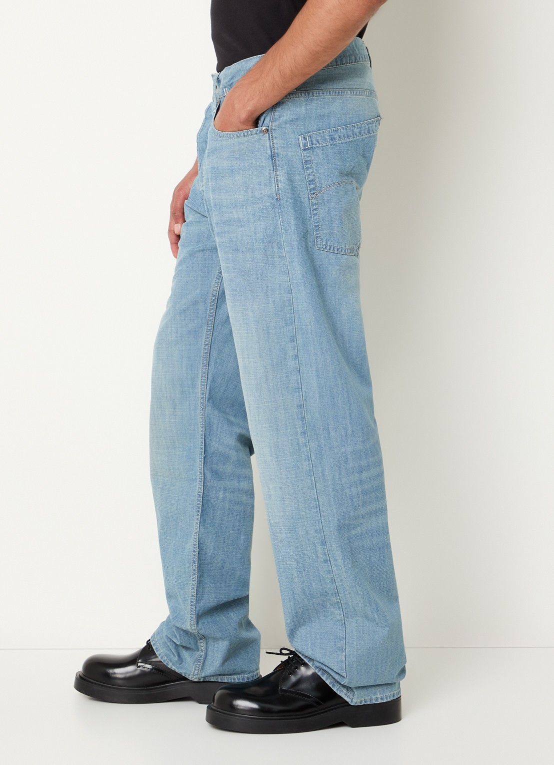 G-Star RAW Deeggie straight leg jeans met lichte wassing - detail 5 indigo