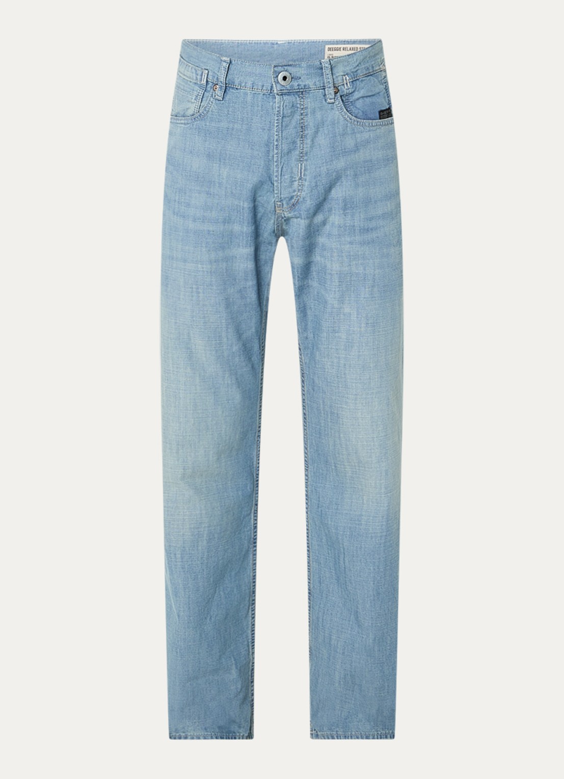 G-Star RAW Deeggie straight leg jeans met lichte wassing - voorkant indigo