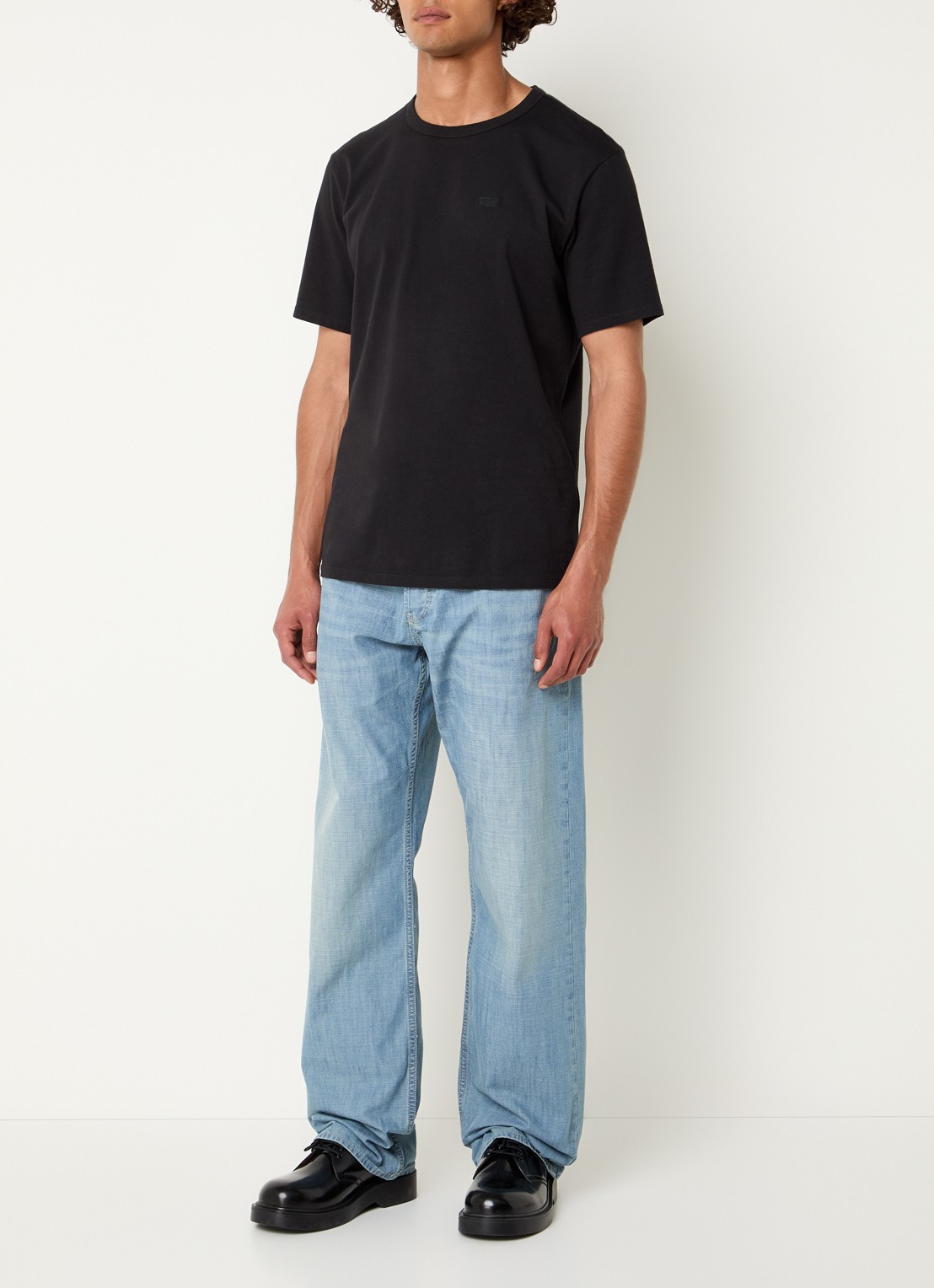 G-Star RAW Deeggie straight leg jeans met lichte wassing - voorkant 2 indigo