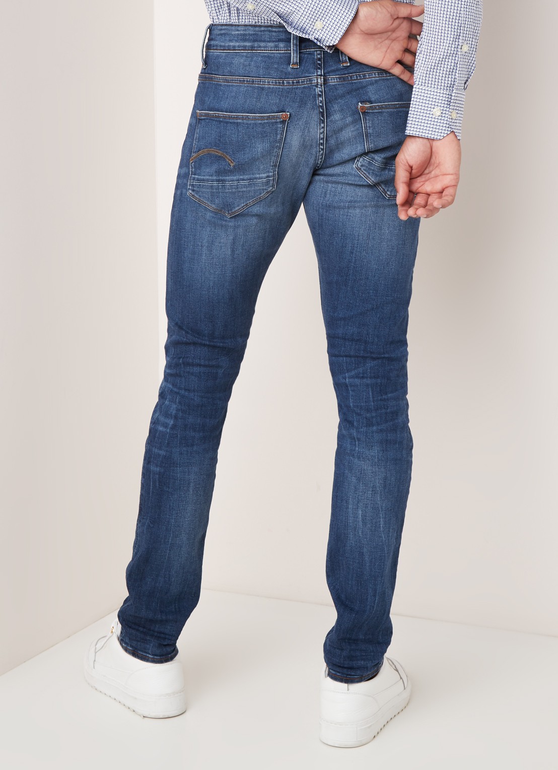 G-Star RAW Elto skinny jeans met medium wassing - achterkant indigo