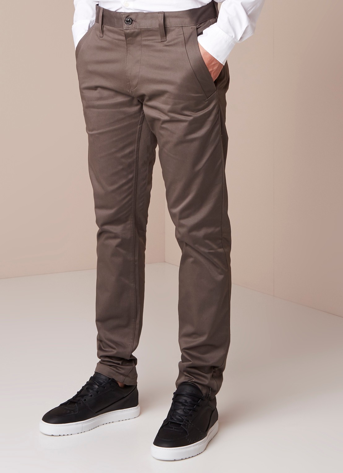 G-Star RAW G-Star RAW Bronson straight fit chino in katoenblend - detail 4 grijs