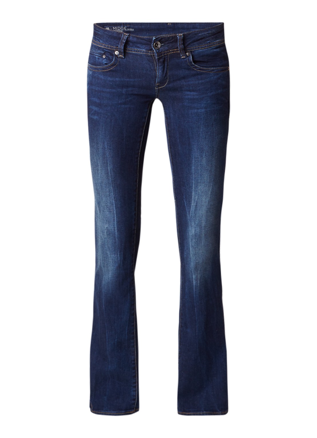 G-Star RAW G-Star RAW Midge mid waist flared fit jeans met faded look - voorkant 2 indigo