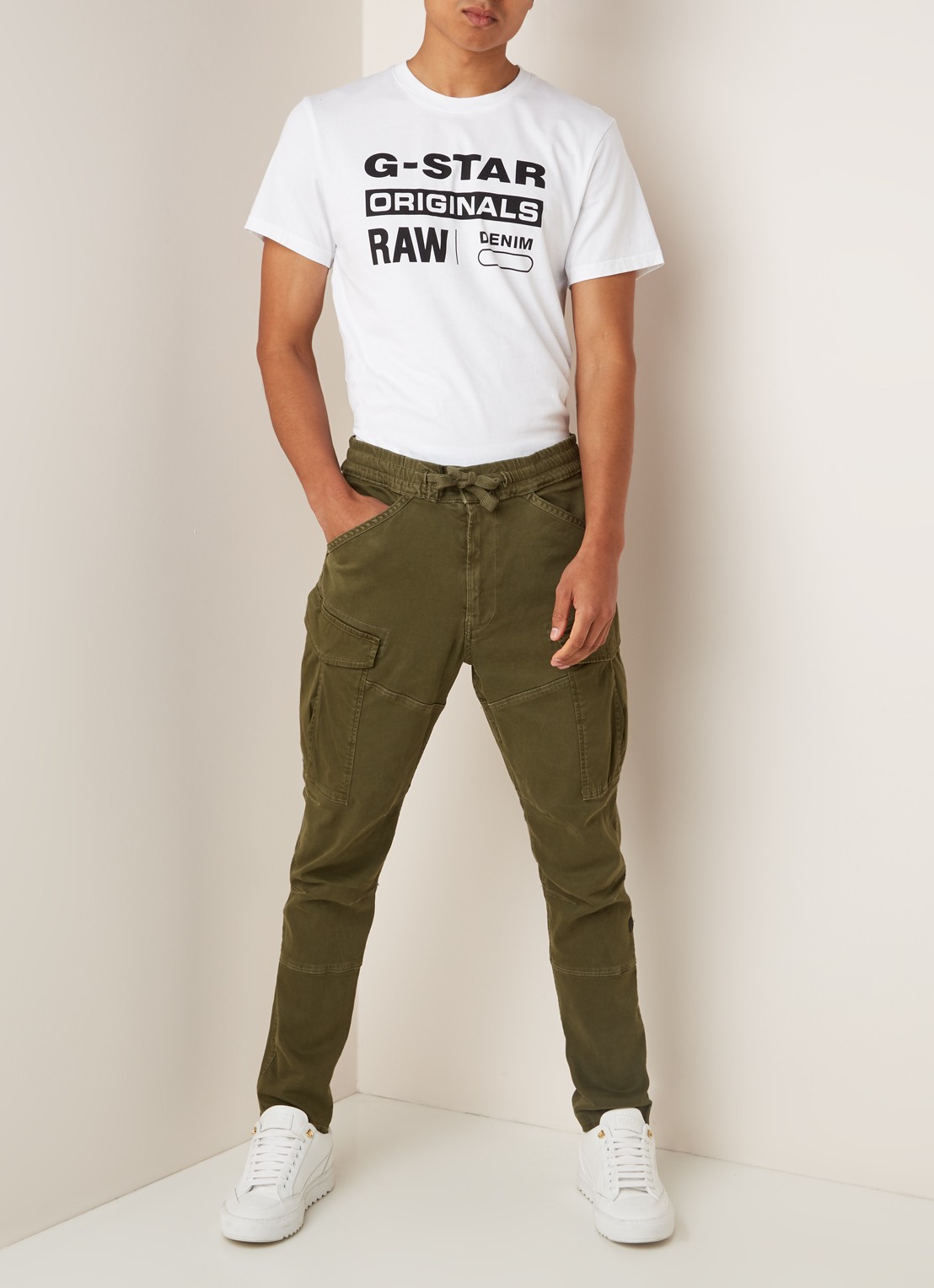 G-Star RAW Graphic T-shirt met tekstopdruk - voorkant 2 wit
