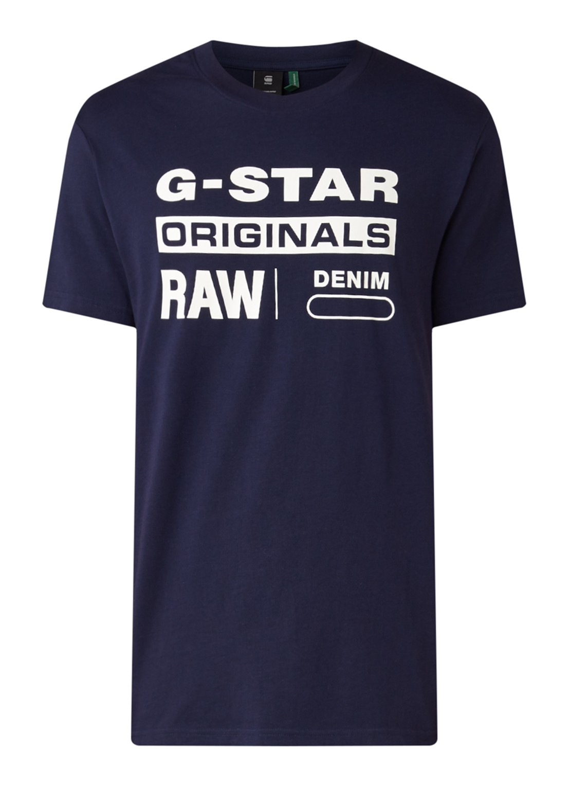 G-Star RAW Graphic T-shirt met tekstopdruk - voorkant royalblauw