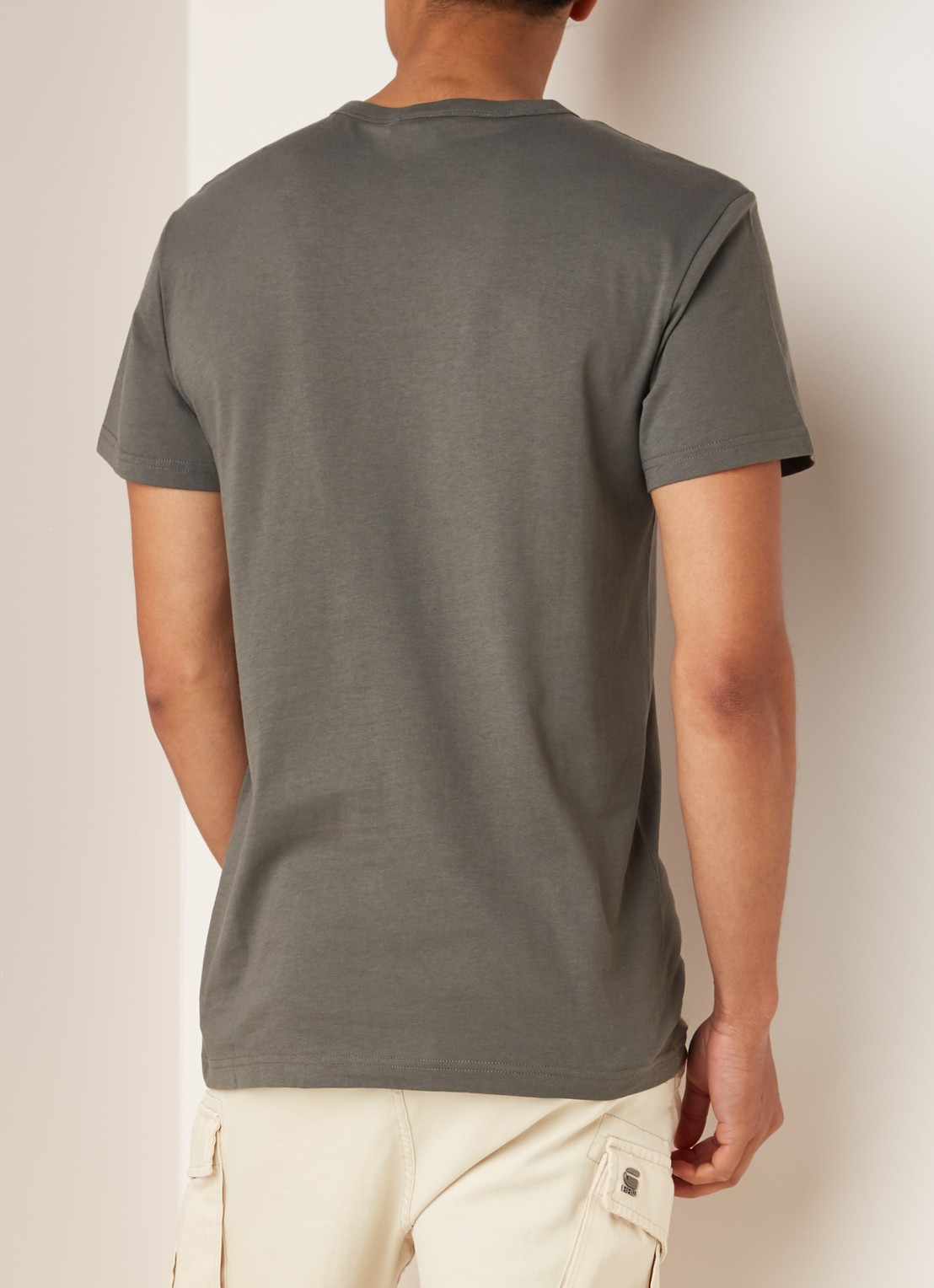 G-Star RAW Holorn T-shirt met logoprint - achterkant legergroen