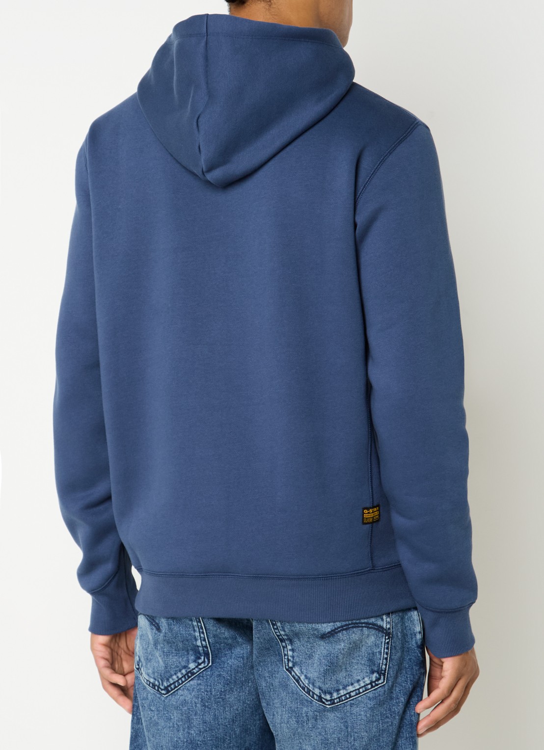 G-Star RAW Hoodie met logo - achterkant 3 staalblauw
