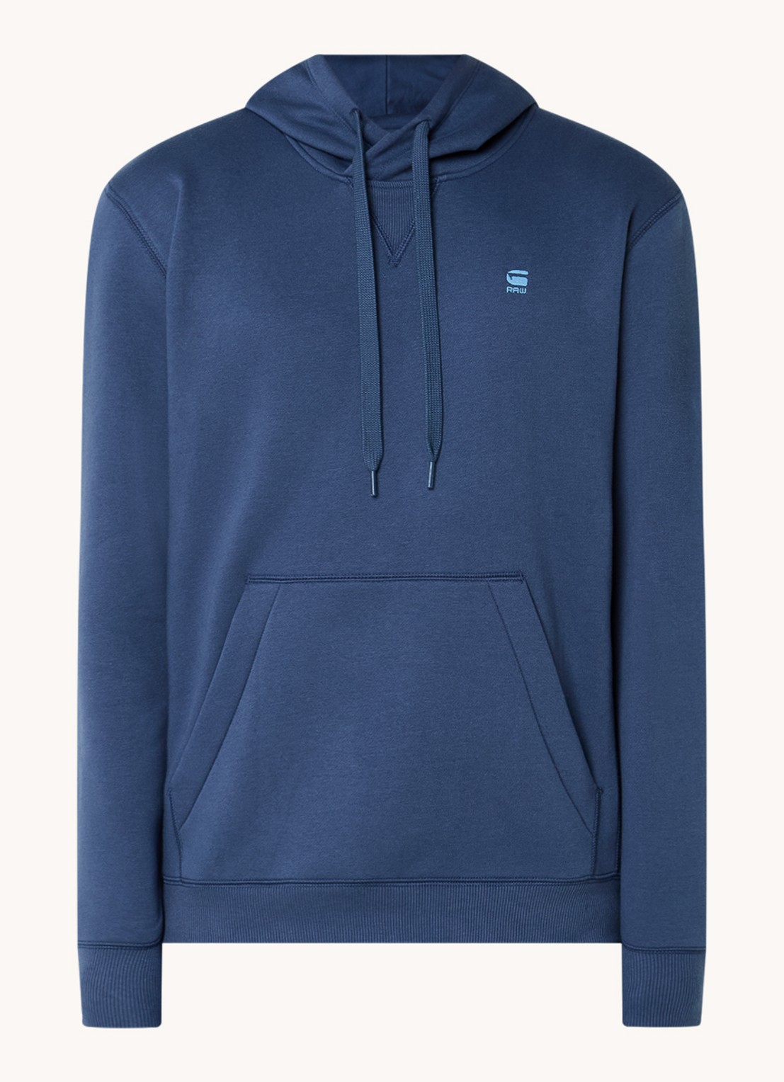 G-Star RAW Hoodie met logo - voorkant 4 staalblauw